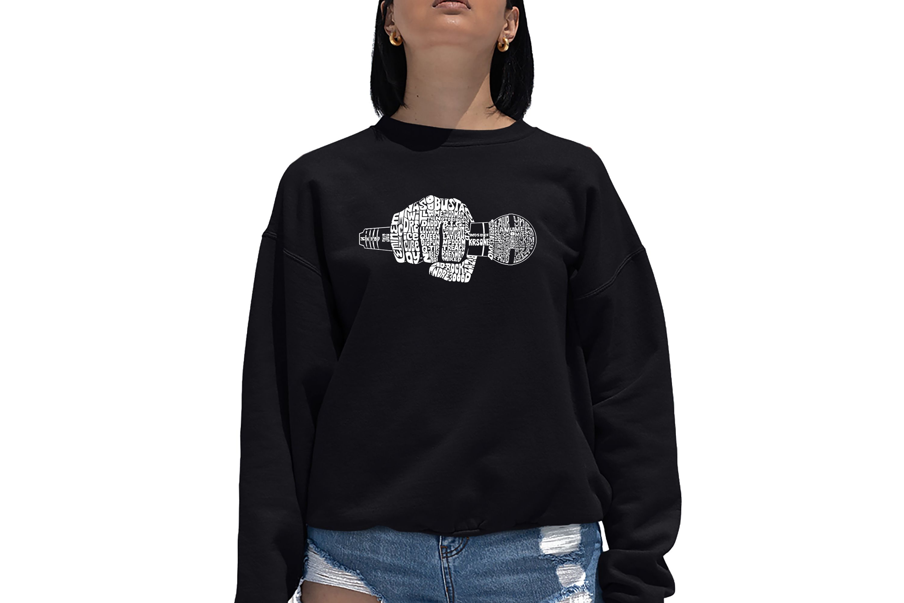 90s Rappers - Womens Word Art Crewneck Sweatshirt