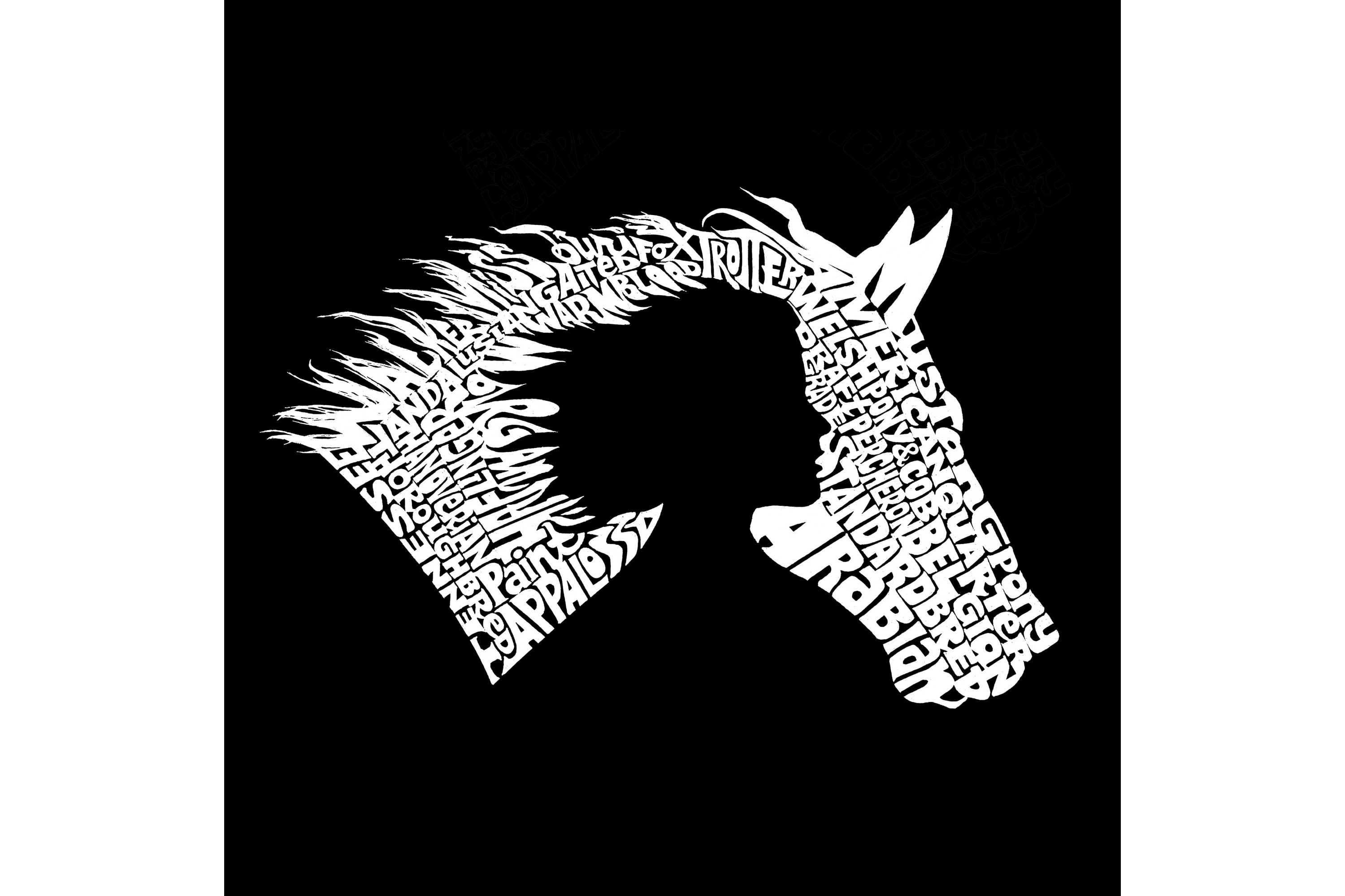 Girl Horse - Womens Word Art Crewneck Sweatshirt