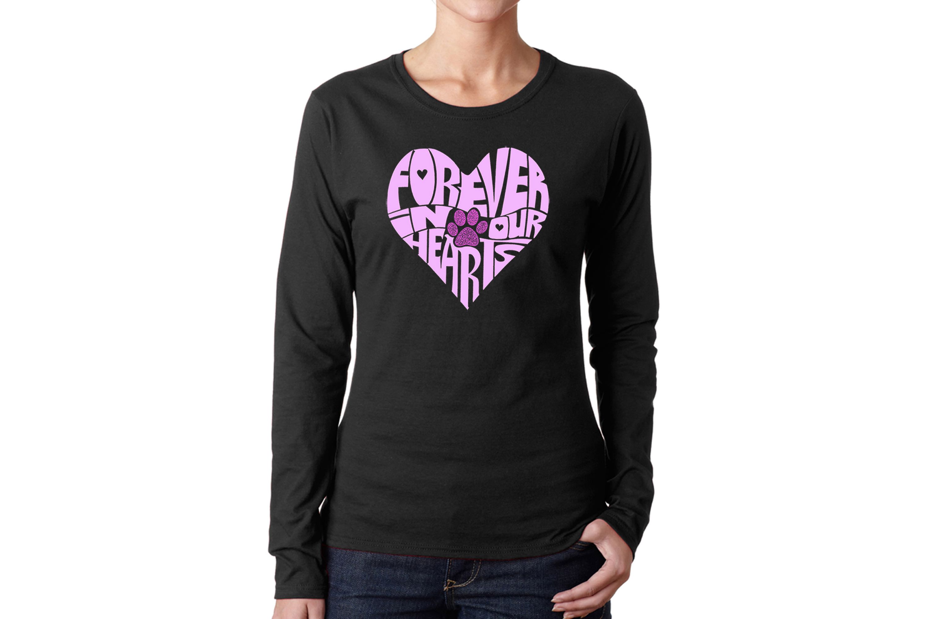Forever In Our Hearts - Womens Word Art Long Sleeve T-Shirt