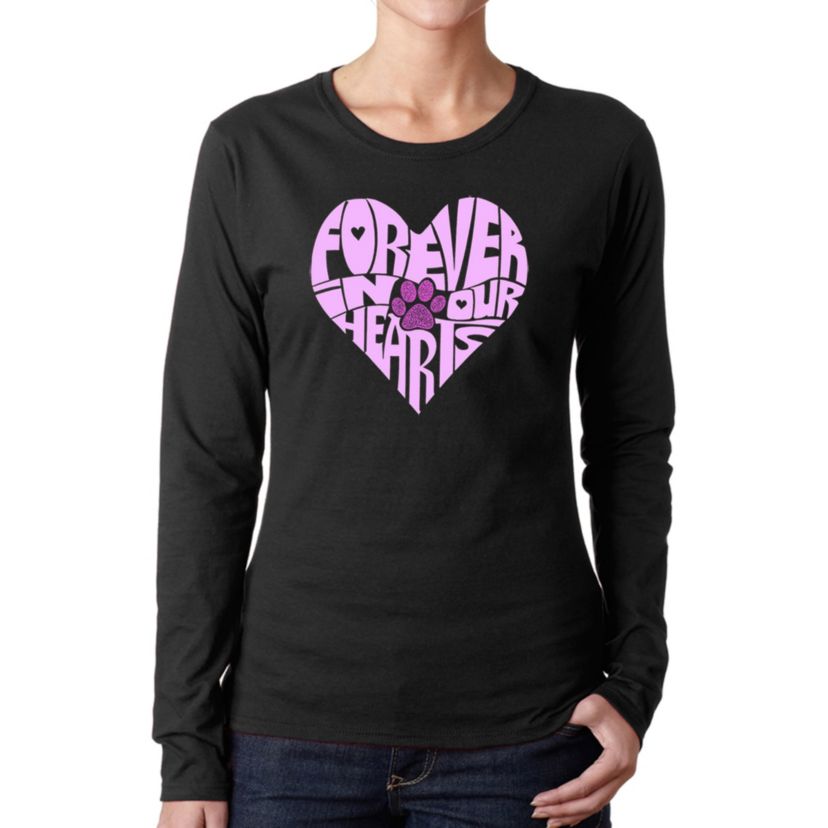 Forever In Our Hearts - Womens Word Art Long Sleeve T-Shirt