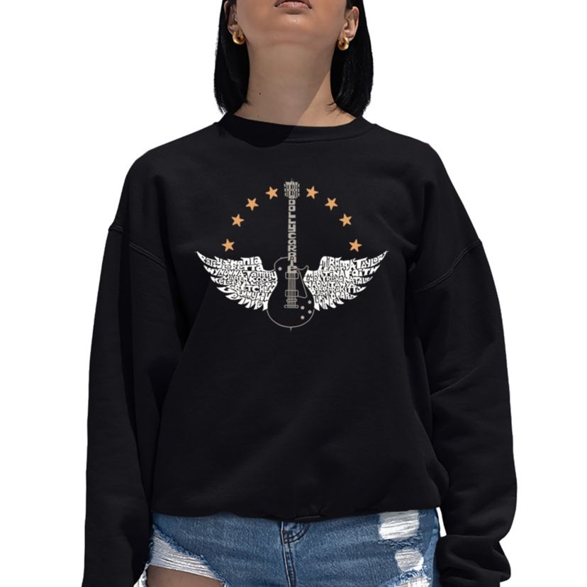 Country Female Singers - Womens Word Art Crewneck Sweatshirt