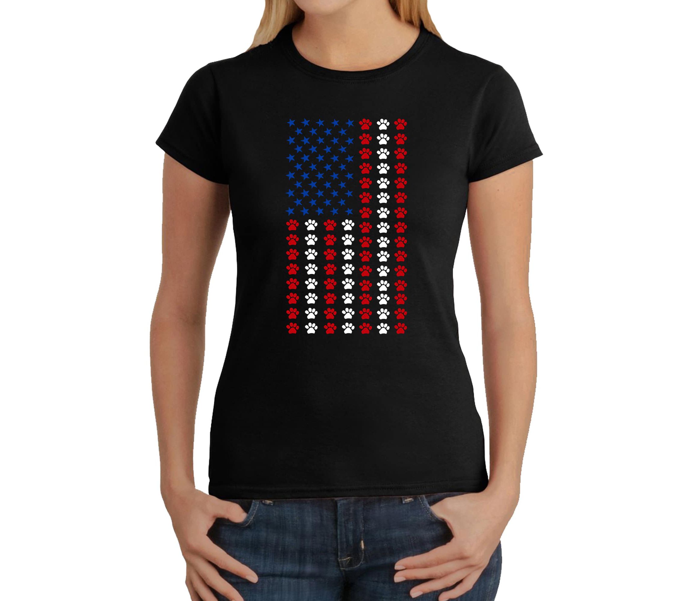 Paws Flag - Womens Word Art T-Shirt