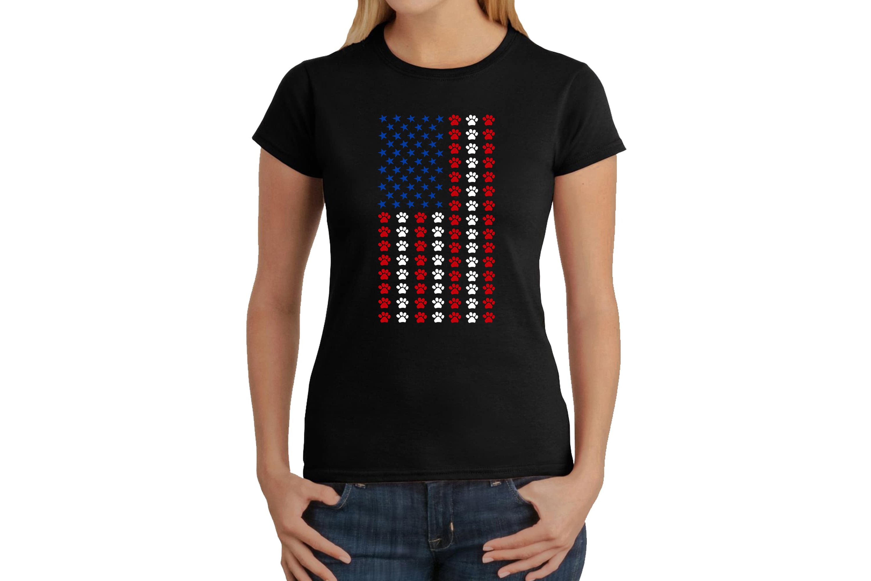 Paws Flag - Womens Word Art T-Shirt