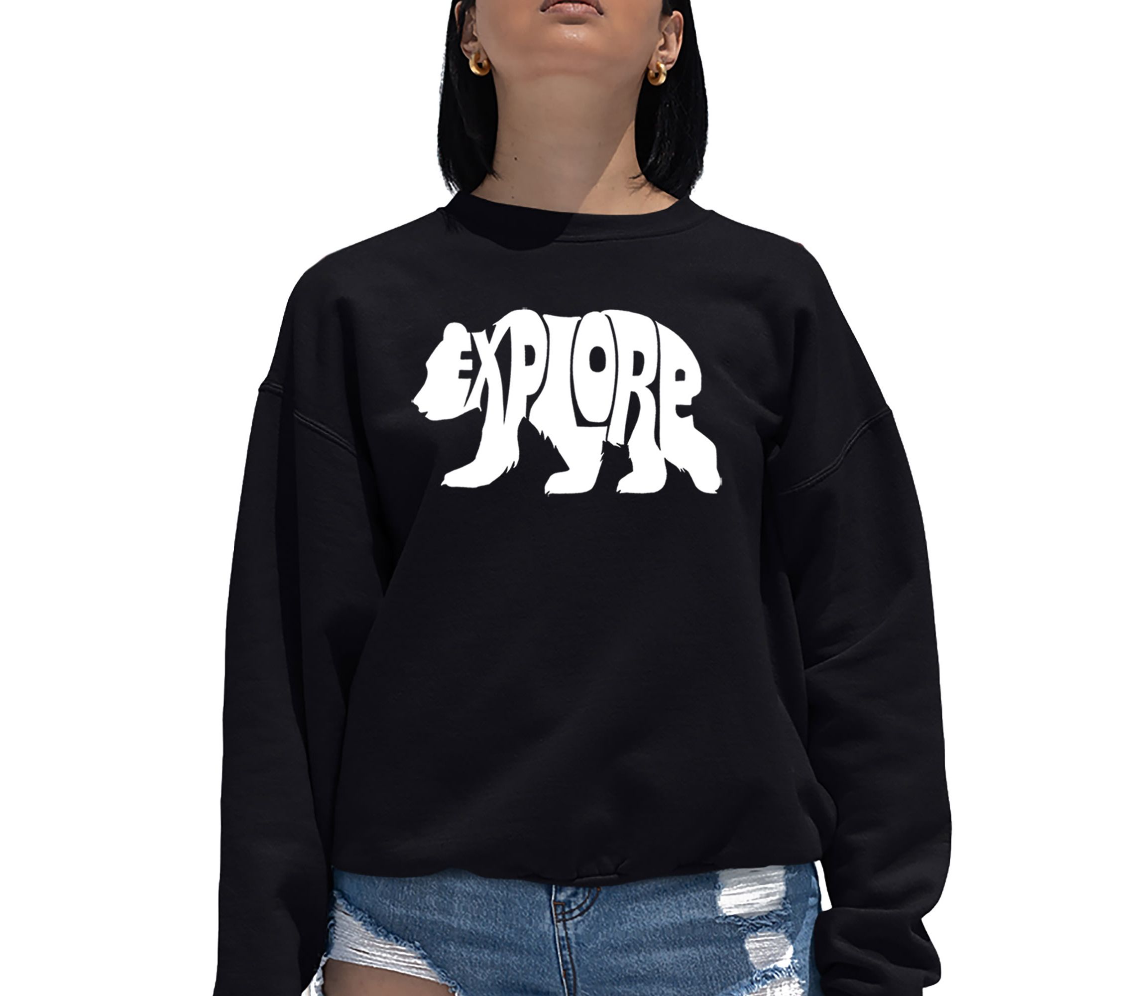 Explore - Womens Word Art Crewneck Sweatshirt