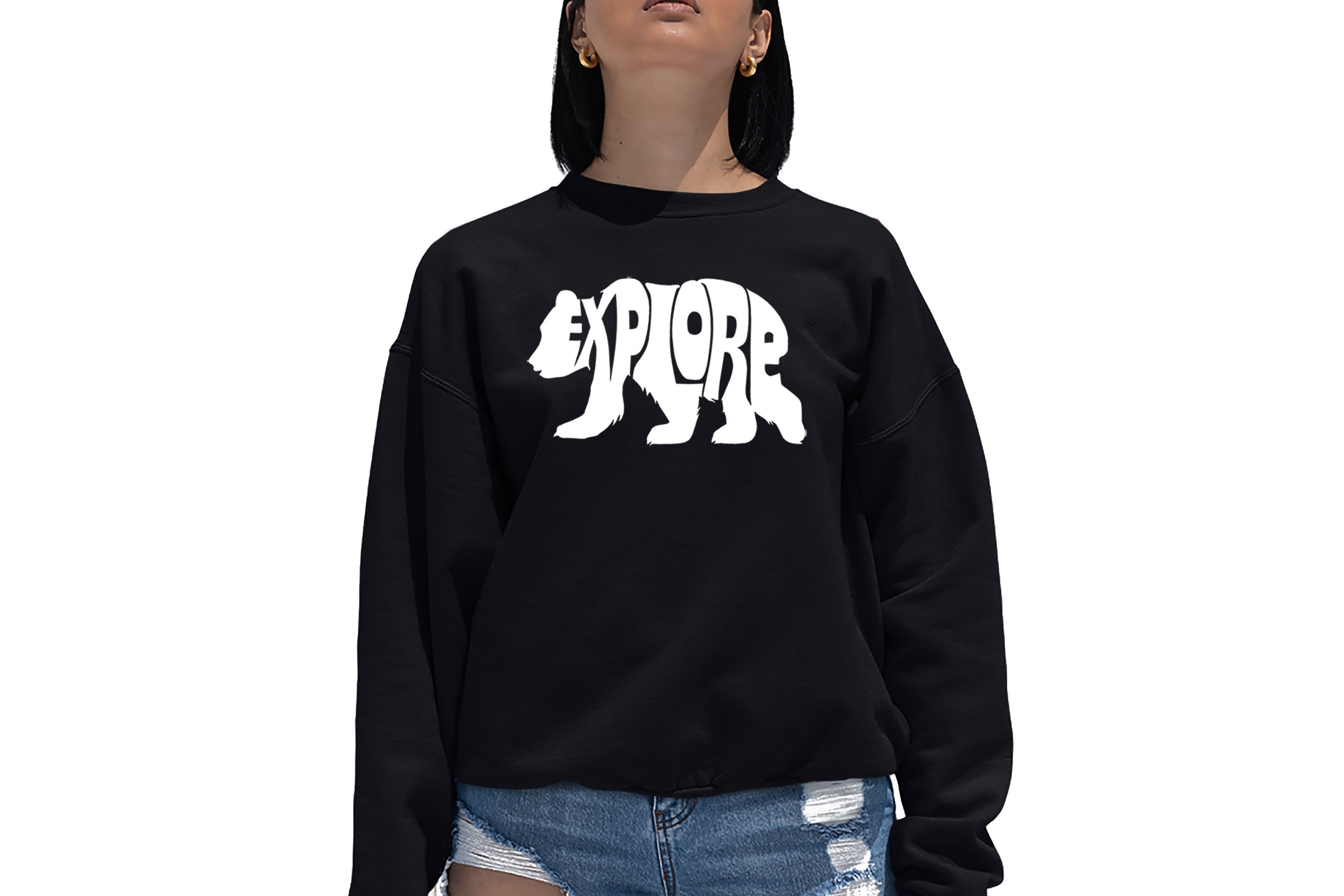 Explore - Womens Word Art Crewneck Sweatshirt