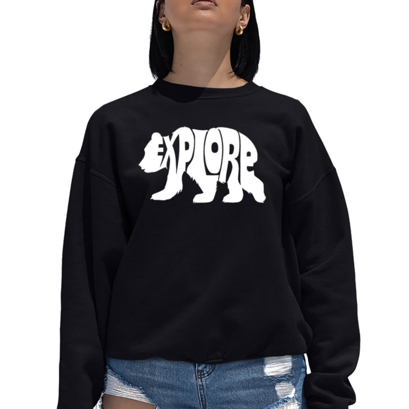 Explore - Womens Word Art Crewneck Sweatshirt