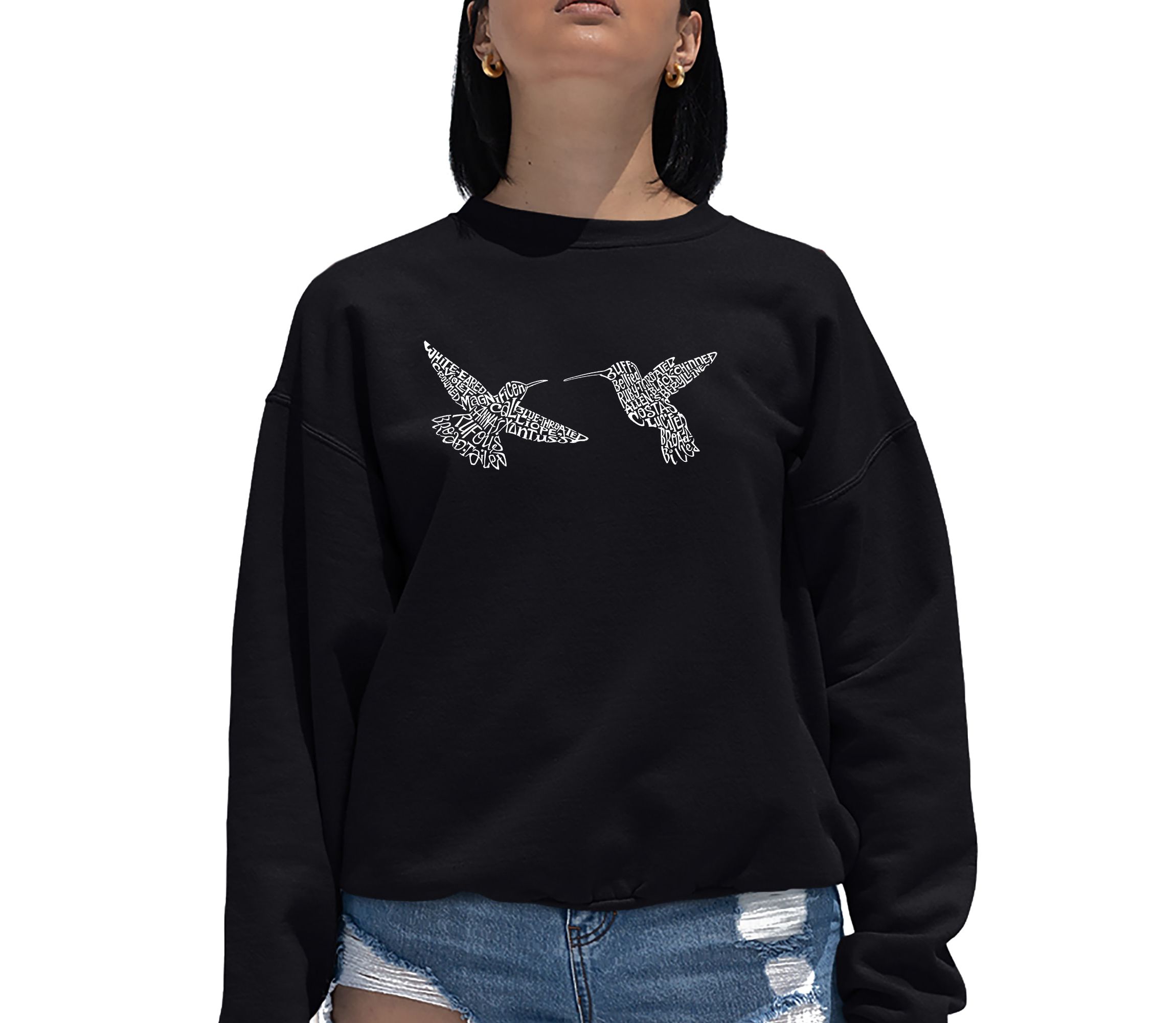 Hummingbirds - Womens Word Art Crewneck Sweatshirt
