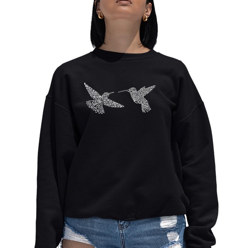 Hummingbirds - Womens Word Art Crewneck Sweatshirt