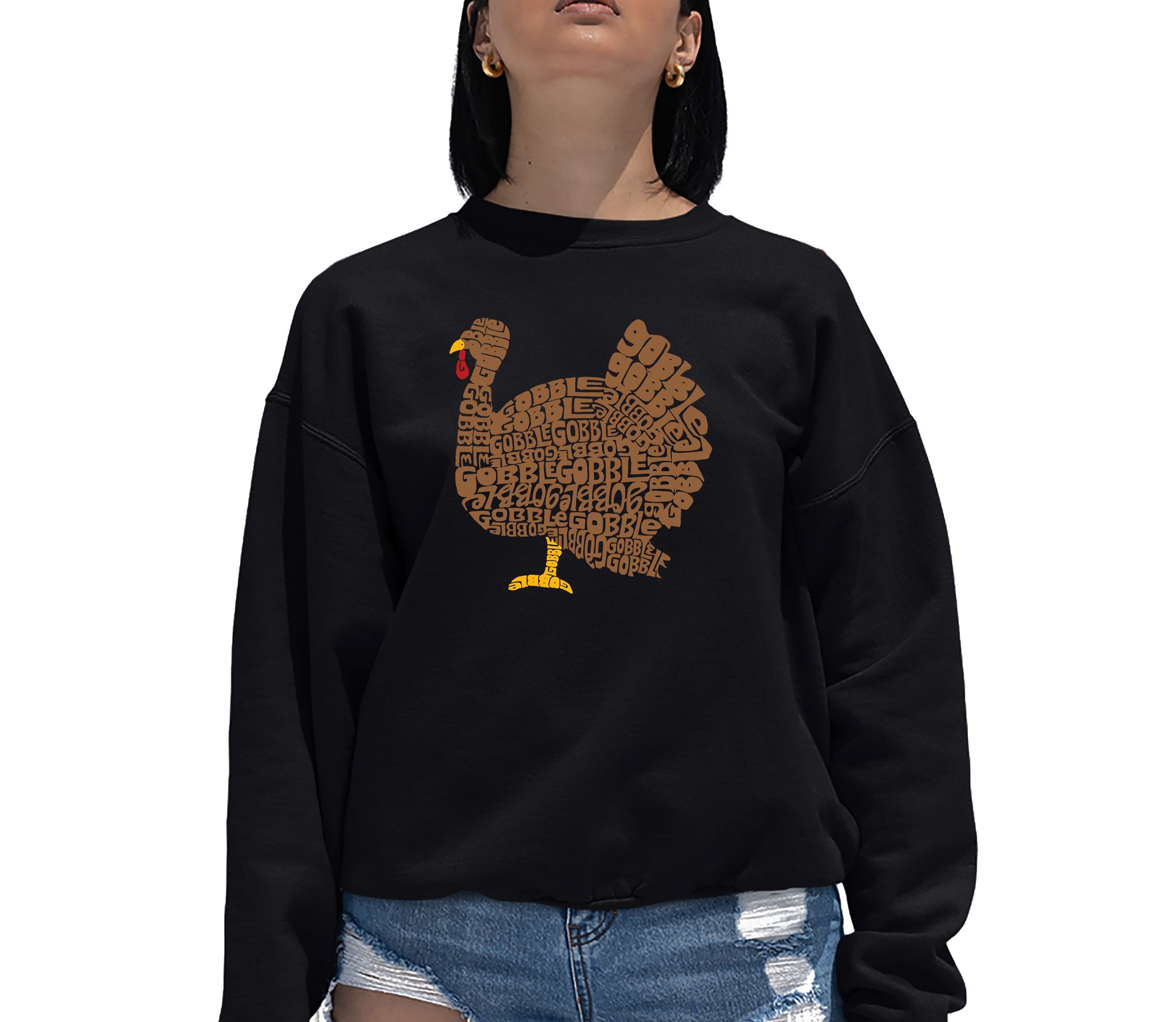 Thanksgiving - Womens Word Art Crewneck Sweatshirt
