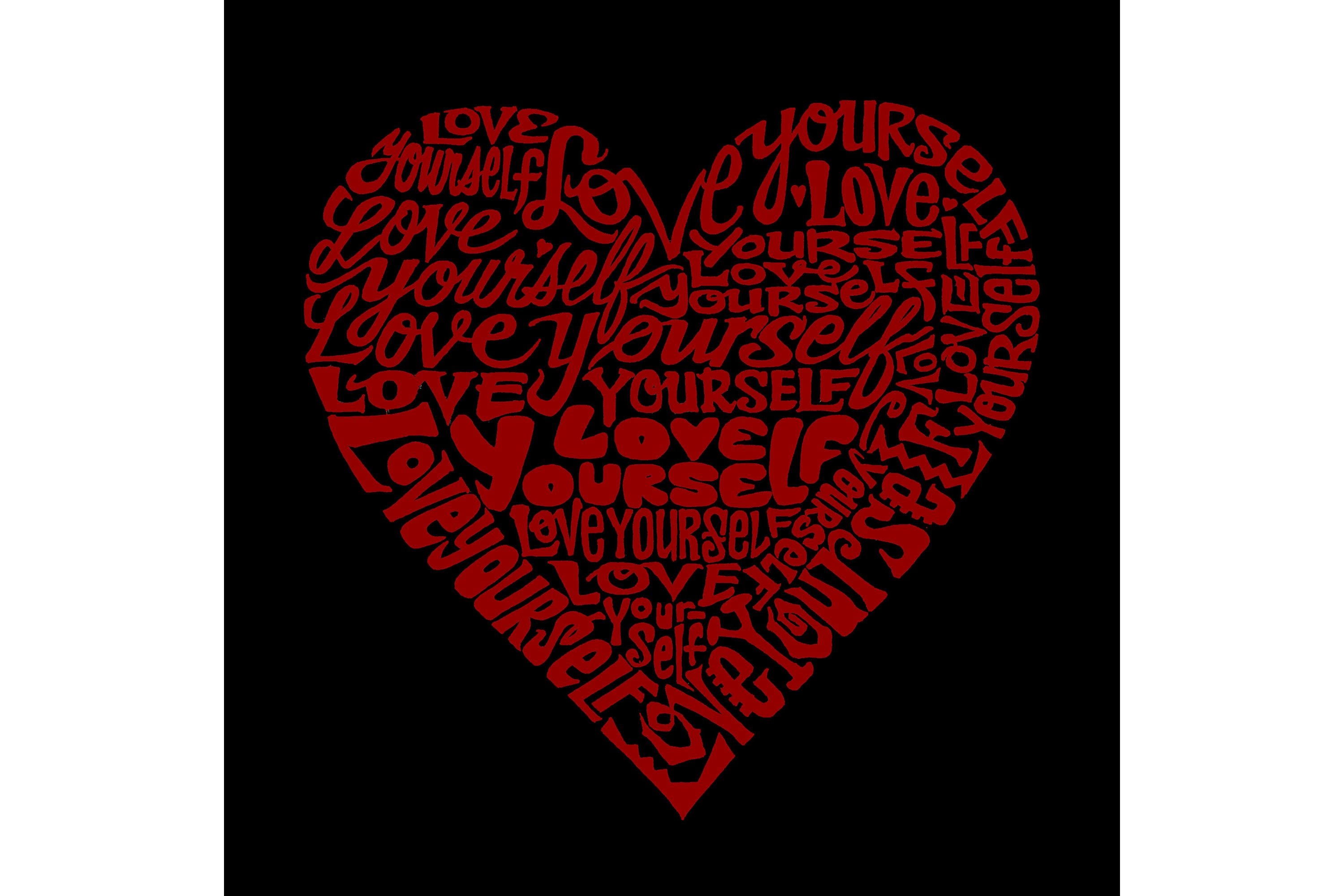 Love Yourself - Womens Word Art V-Neck T-Shirt