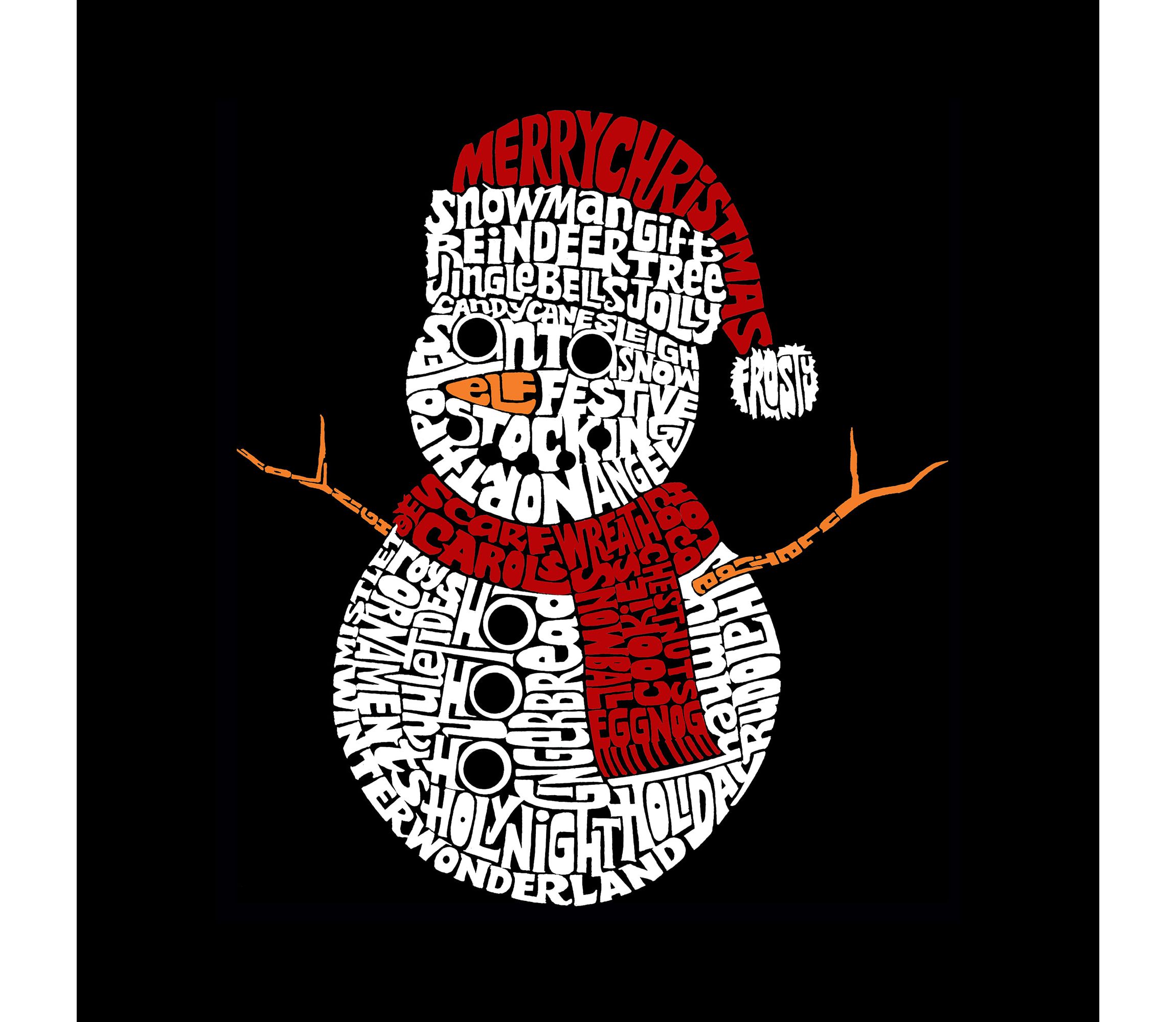 Christmas Snowman - Womens Premium Blend Word Art T-Shirt