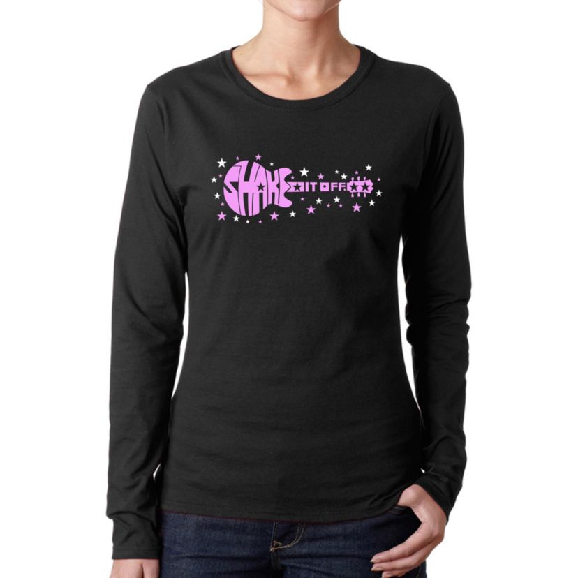 Shake it Off - Womens Word Art Long Sleeve T-Shirt