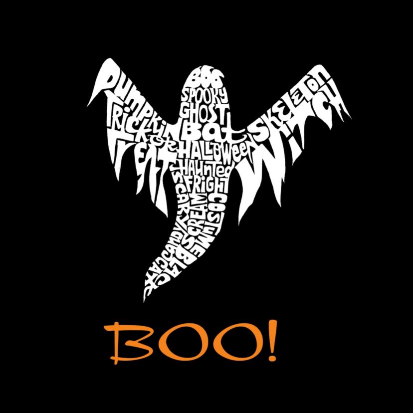 Halloween Ghost - Womens Word Art Long Sleeve T-Shirt
