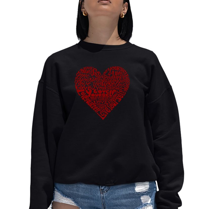 Love Yourself - Womens Word Art Crewneck Sweatshirt