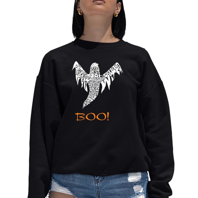 Halloween Ghost - Womens Word Art Crewneck Sweatshirt
