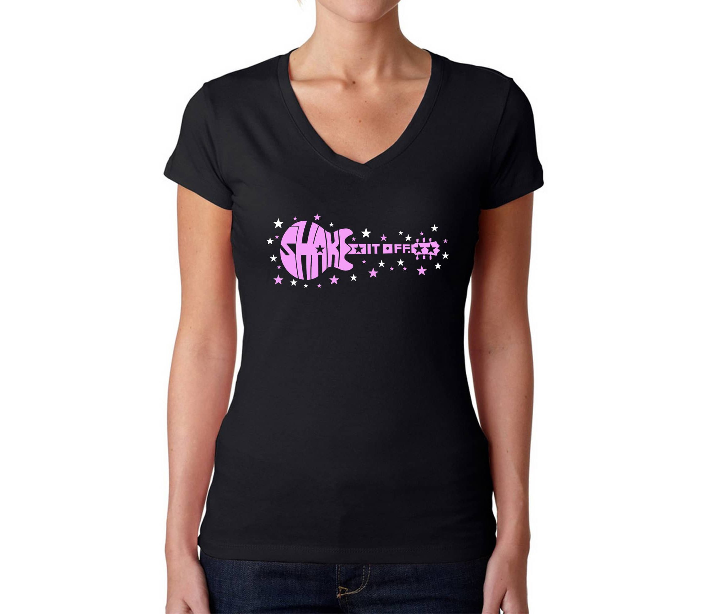 Shake it Off - Womens Word Art V-Neck T-Shirt