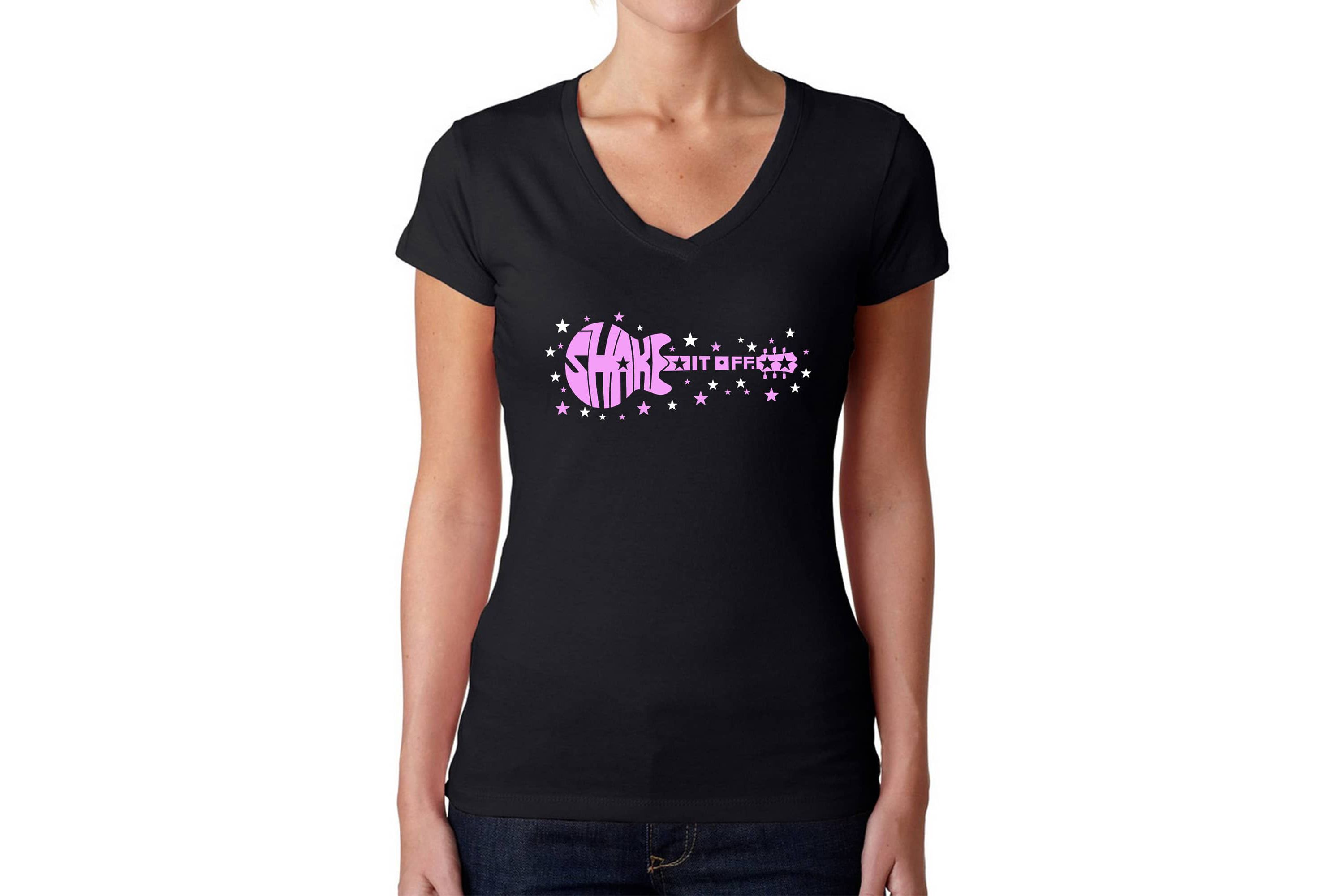 Shake it Off - Womens Word Art V-Neck T-Shirt