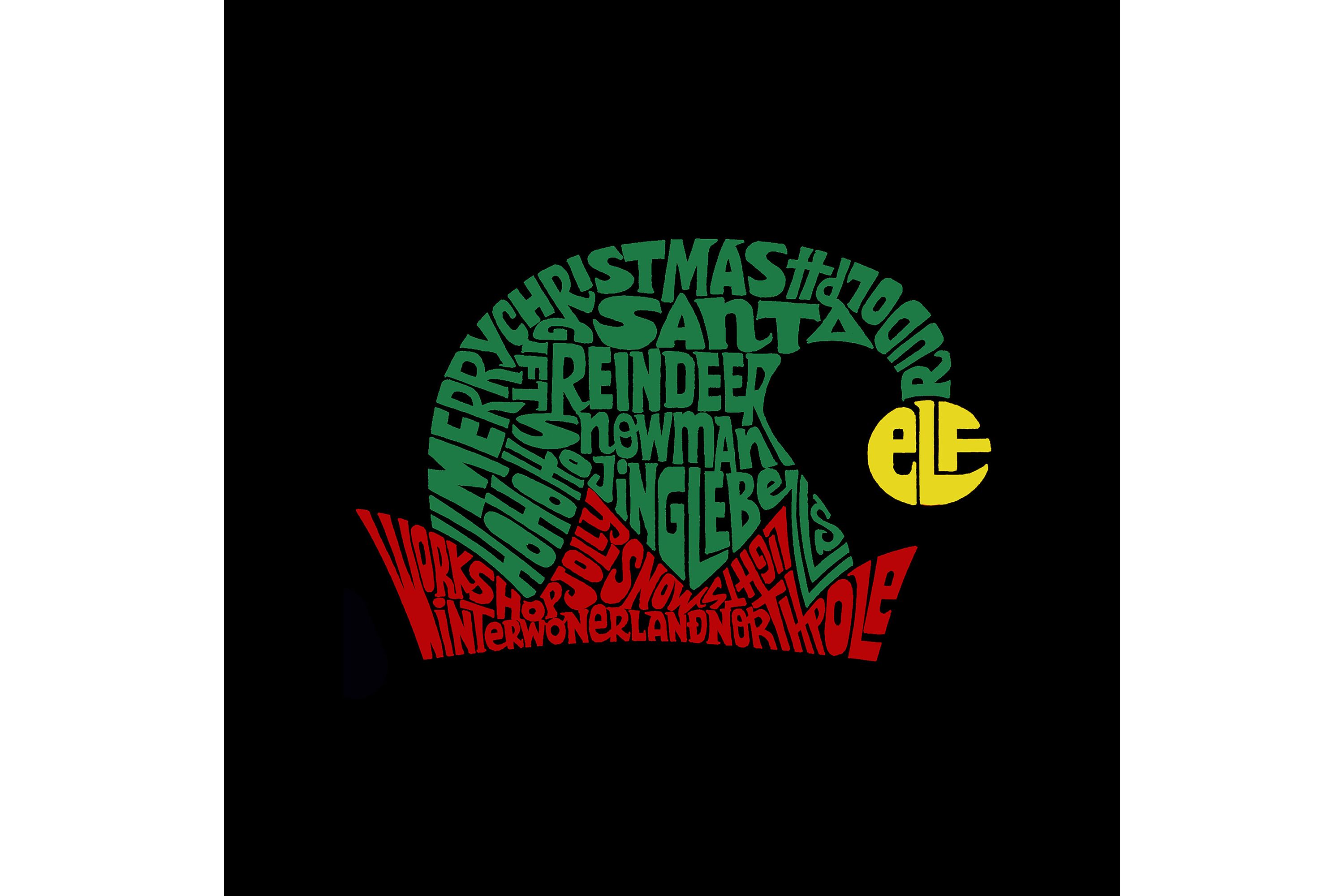 Christmas Elf Hat - Womens Word Art T-Shirt
