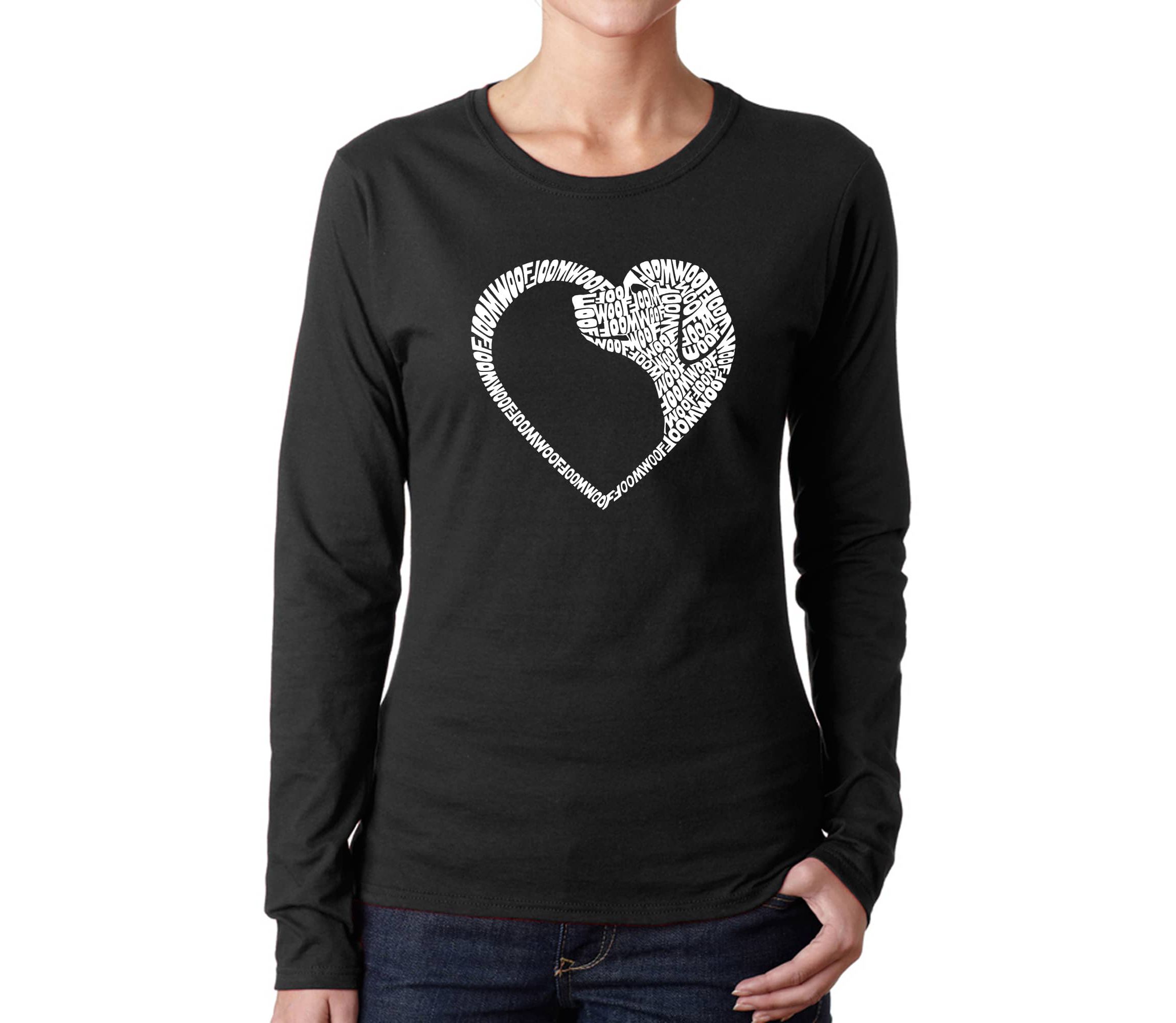 Dog Heart - Womens Word Art Long Sleeve T-Shirt