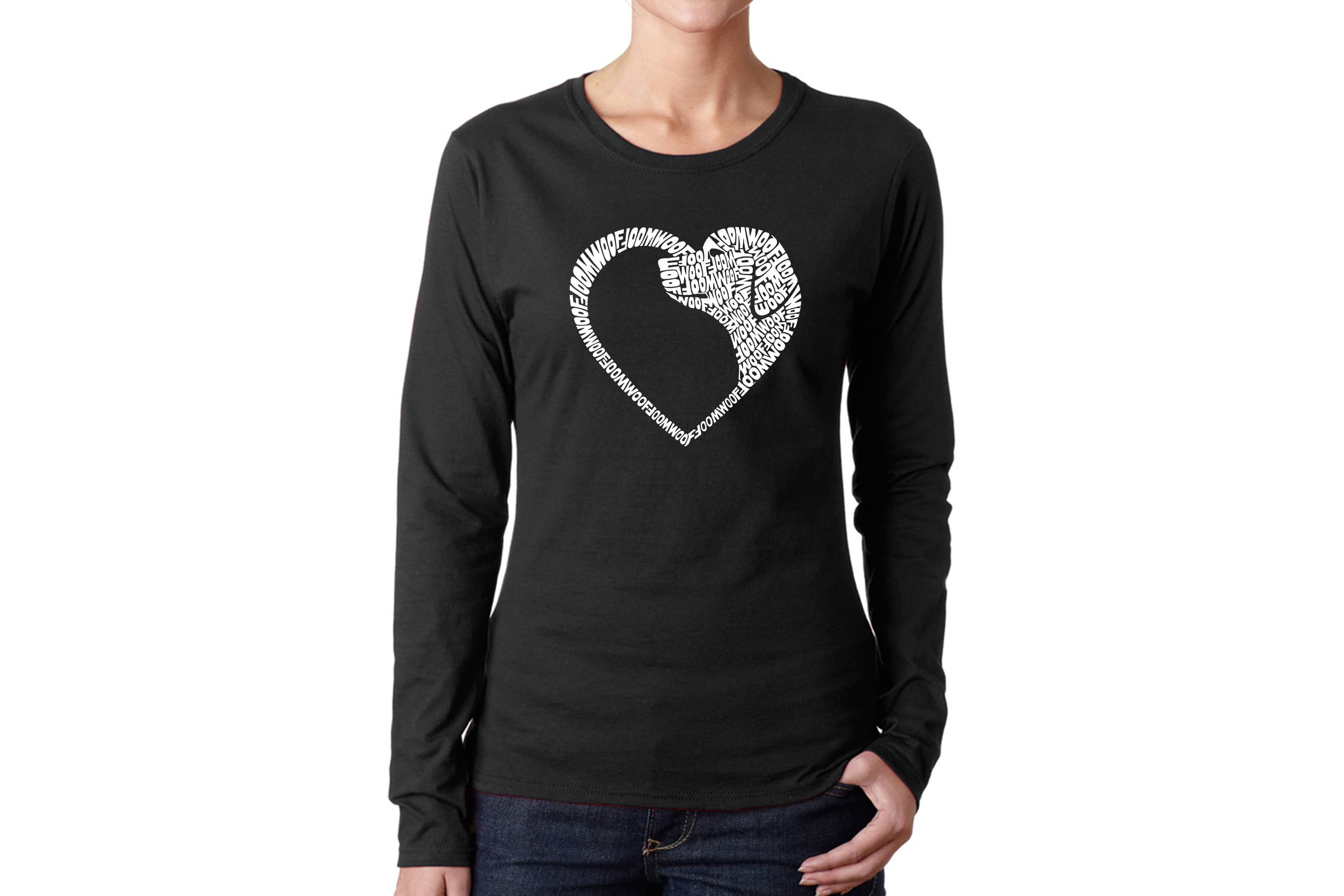Dog Heart - Womens Word Art Long Sleeve T-Shirt