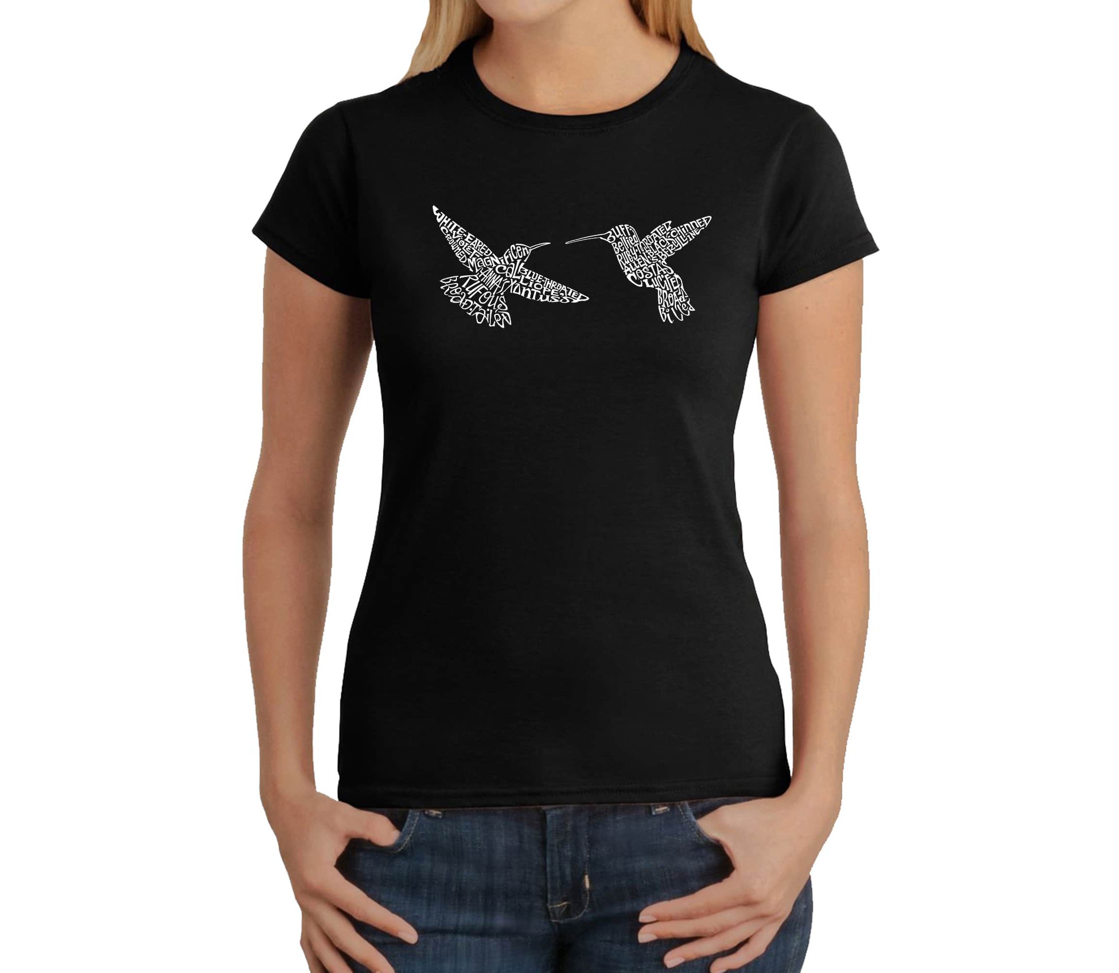 Hummingbirds - Womens Word Art T-Shirt
