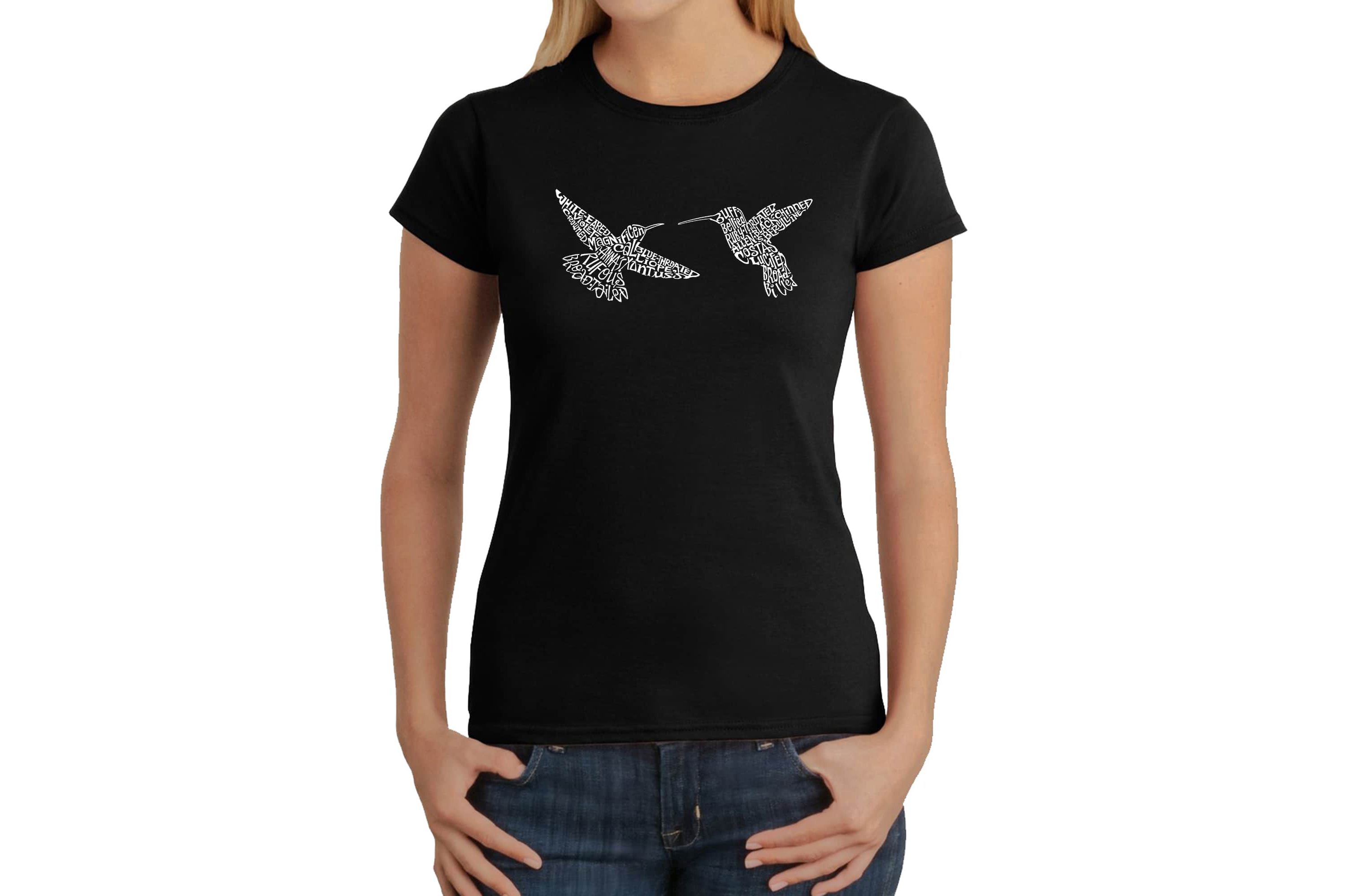 Hummingbirds - Womens Word Art T-Shirt