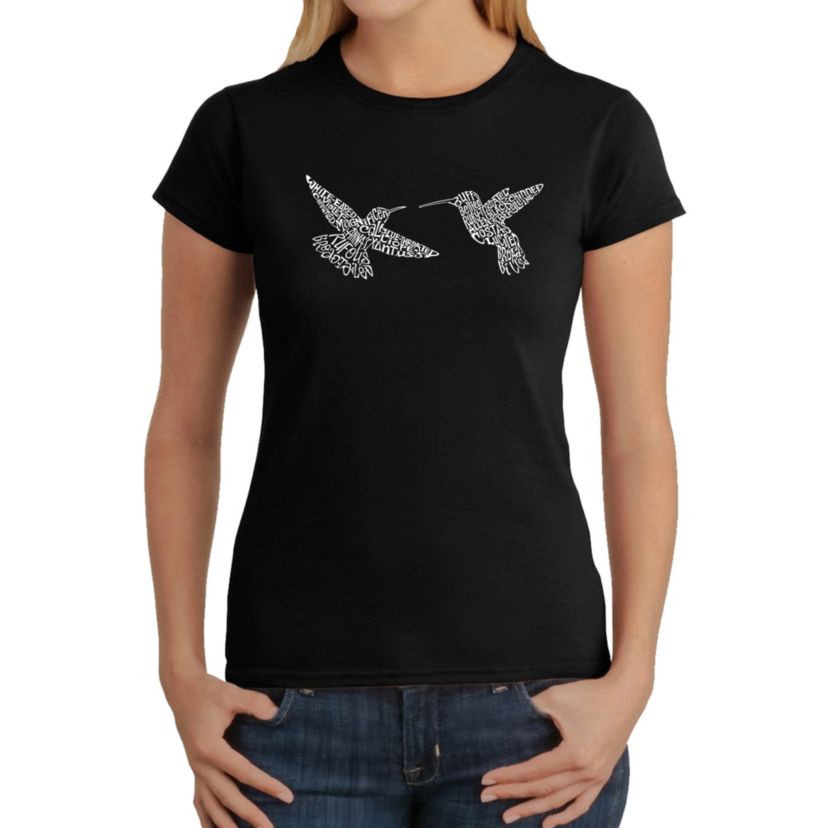 Hummingbirds - Womens Word Art T-Shirt