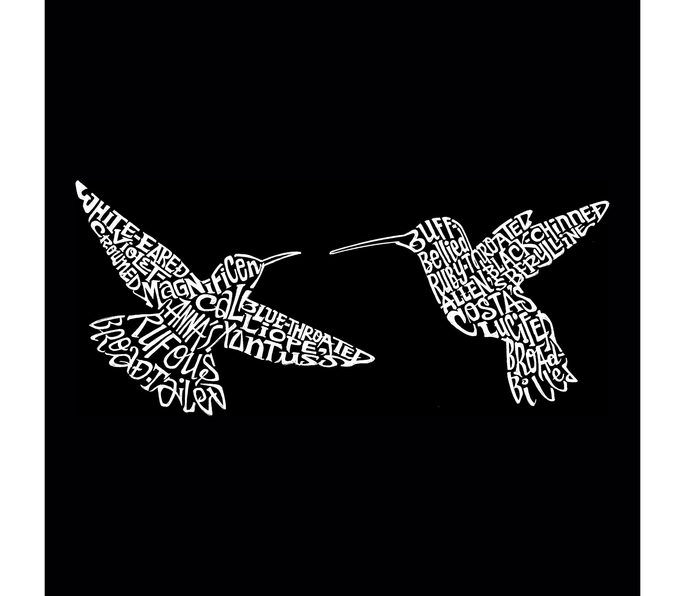 Hummingbirds - Womens Word Art T-Shirt