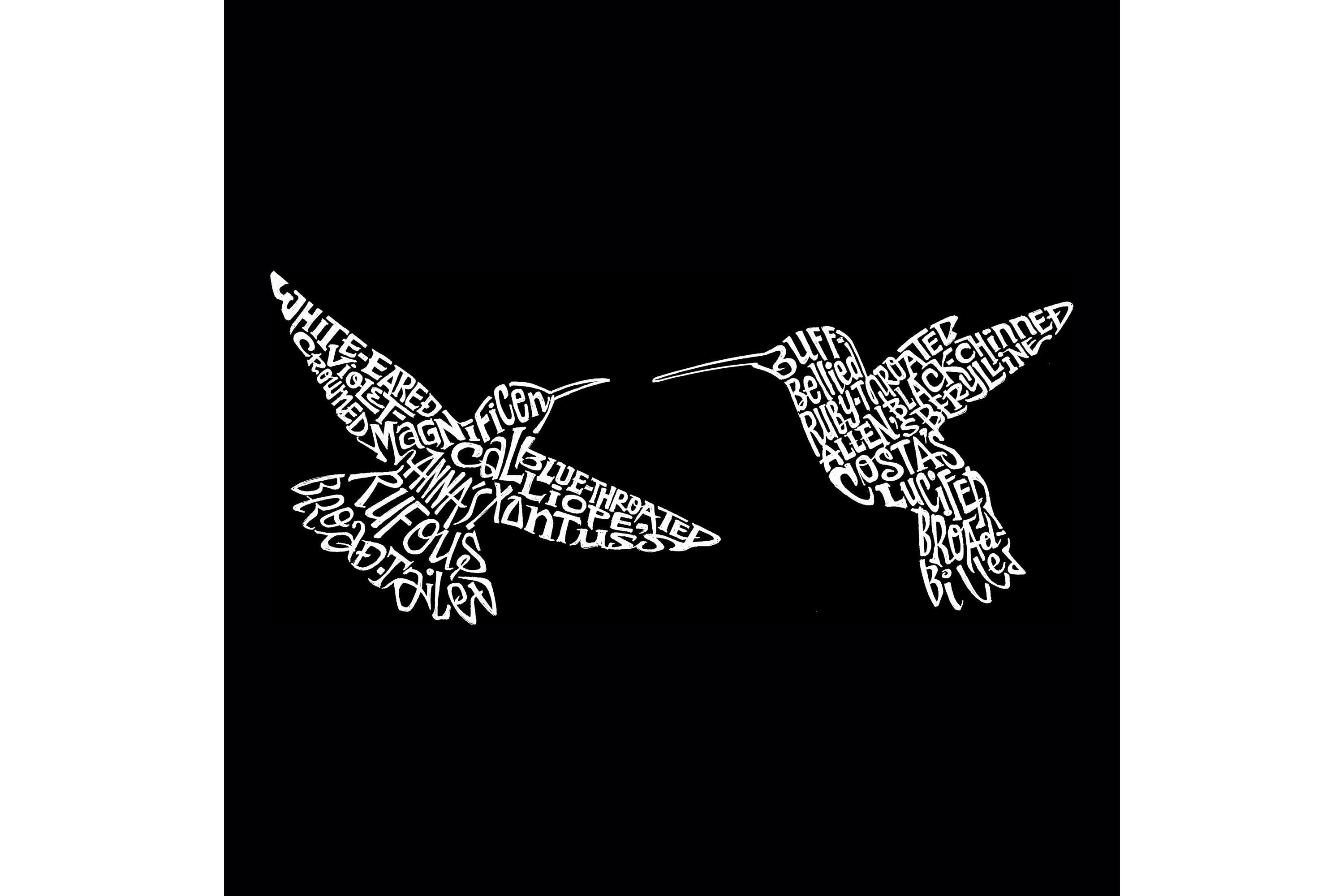 Hummingbirds - Womens Word Art T-Shirt