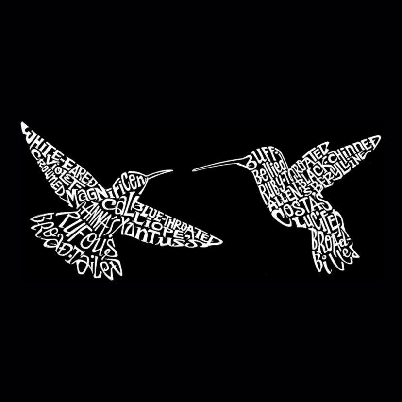 Hummingbirds - Womens Word Art T-Shirt