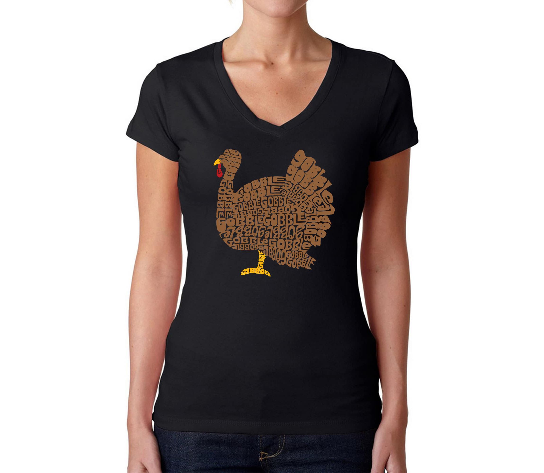 Thanksgiving - Womens Word Art V-Neck T-Shirt