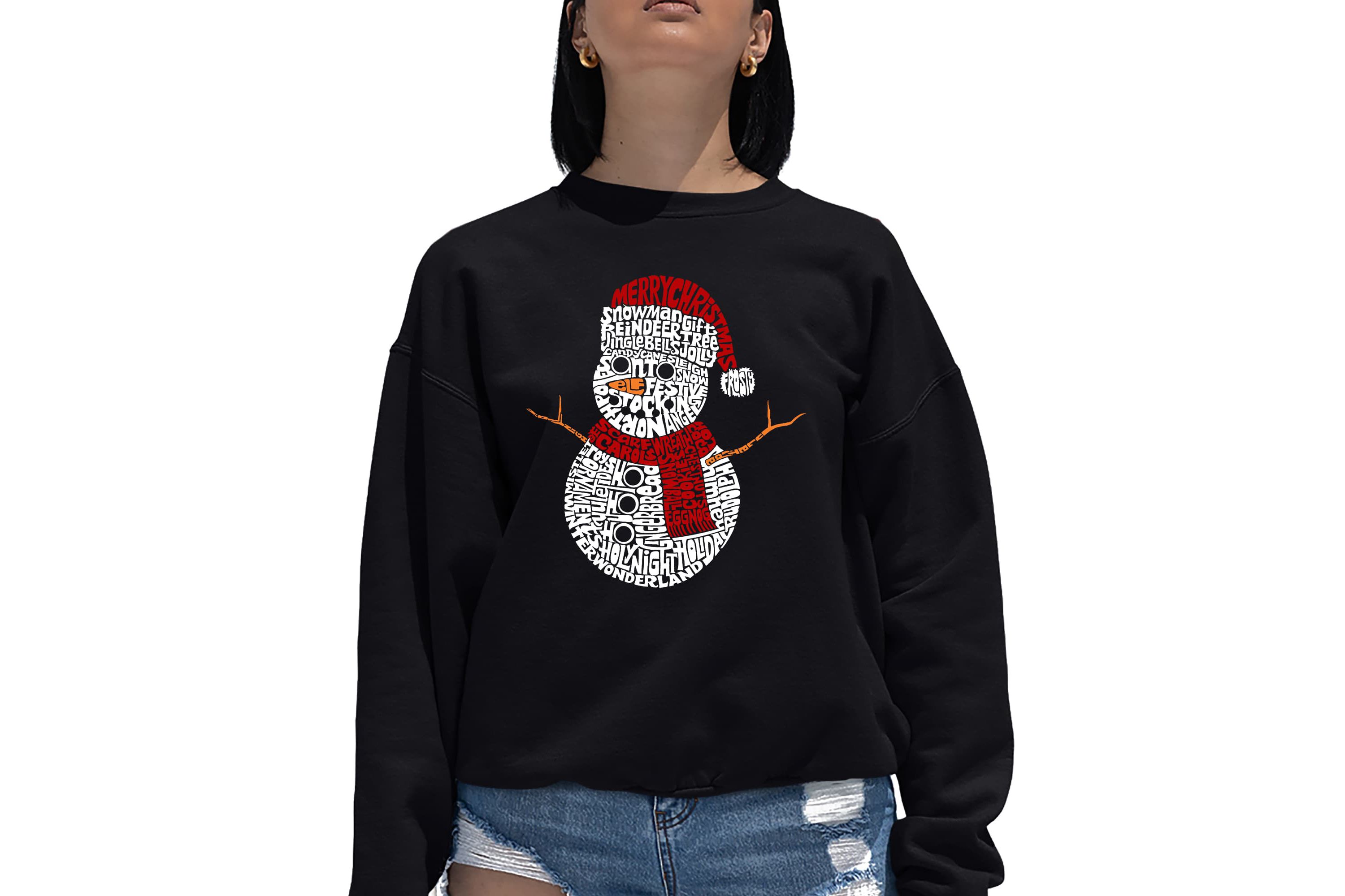 Christmas Snowman - Womens Word Art Crewneck Sweatshirt