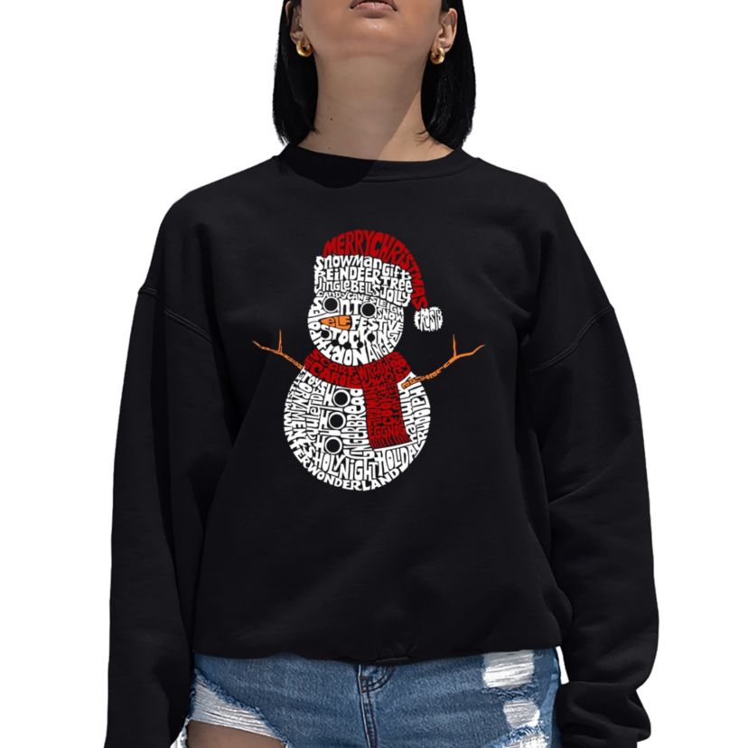 Christmas Snowman - Womens Word Art Crewneck Sweatshirt