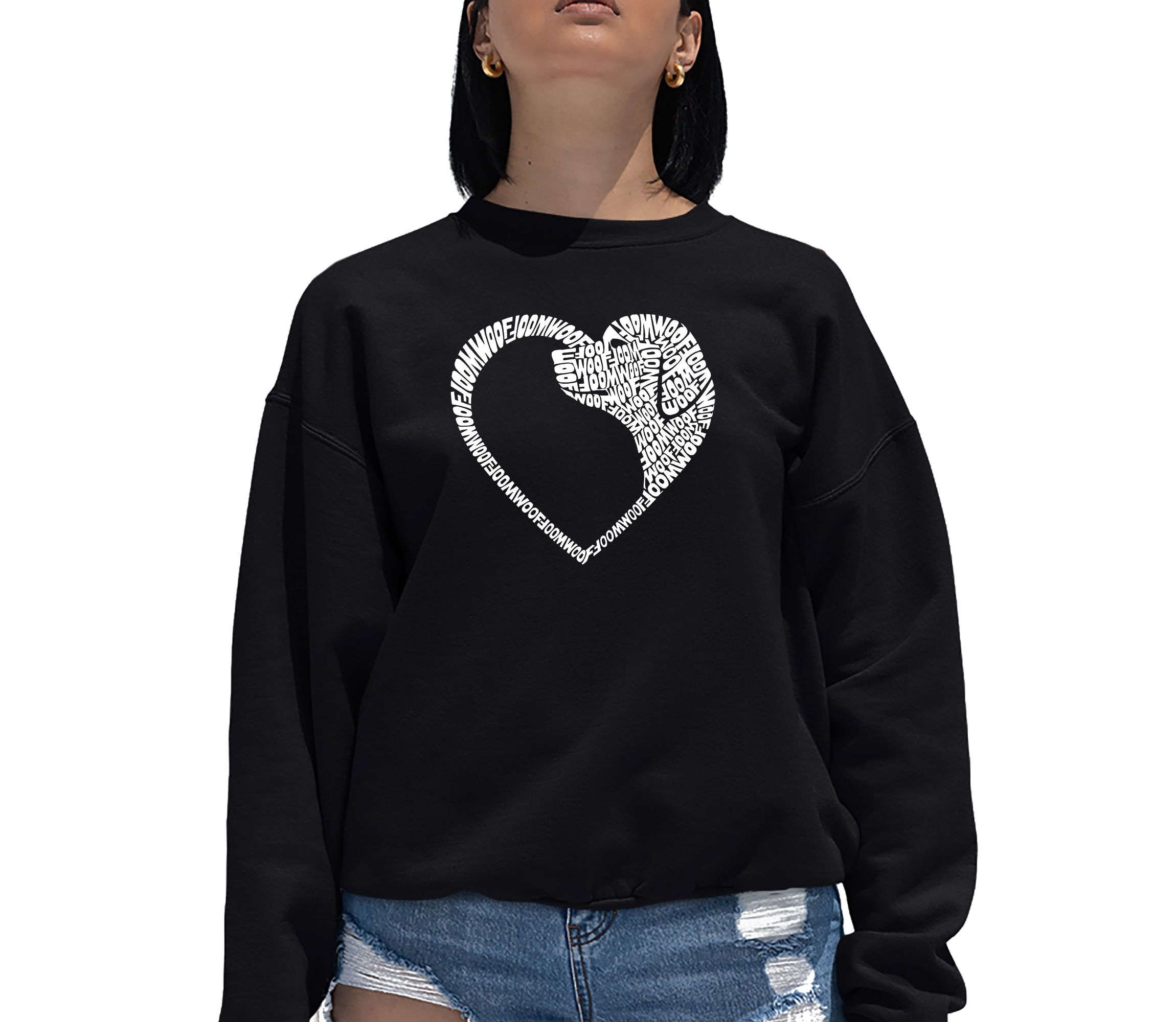 Dog Heart - Womens Word Art Crewneck Sweatshirt