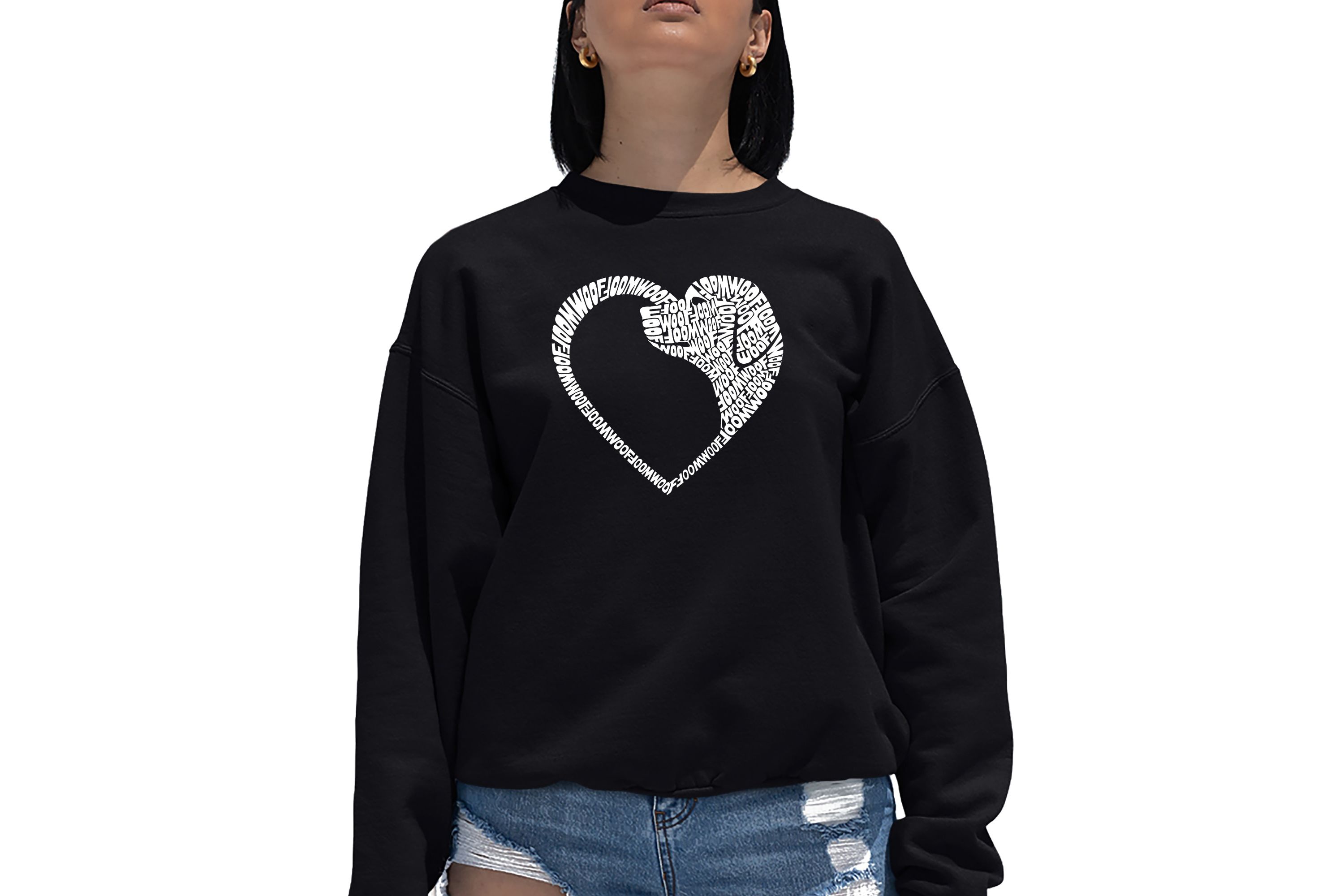 Dog Heart - Womens Word Art Crewneck Sweatshirt