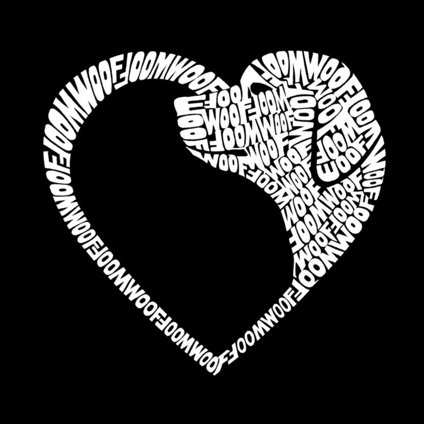 Dog Heart - Womens Word Art Crewneck Sweatshirt