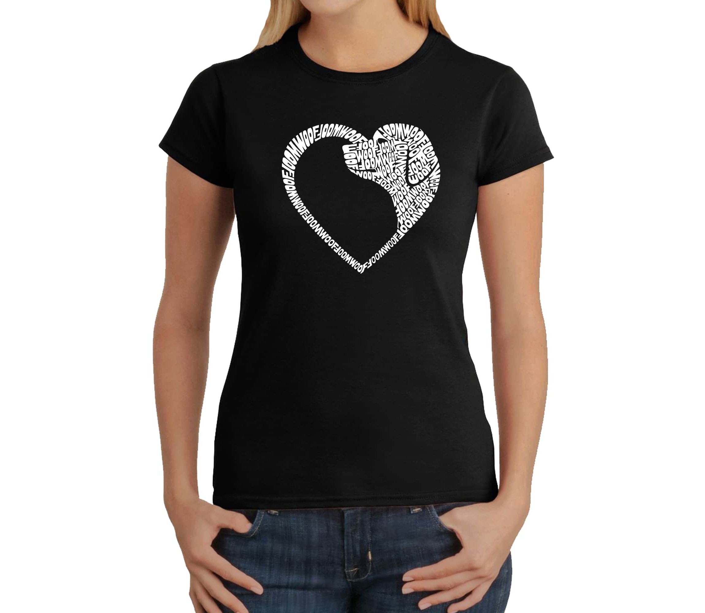 Dog Heart - Womens Word Art T-Shirt