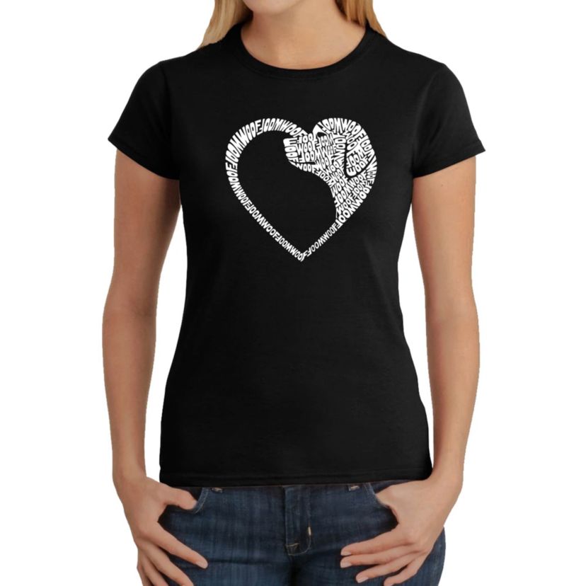 Dog Heart - Womens Word Art T-Shirt