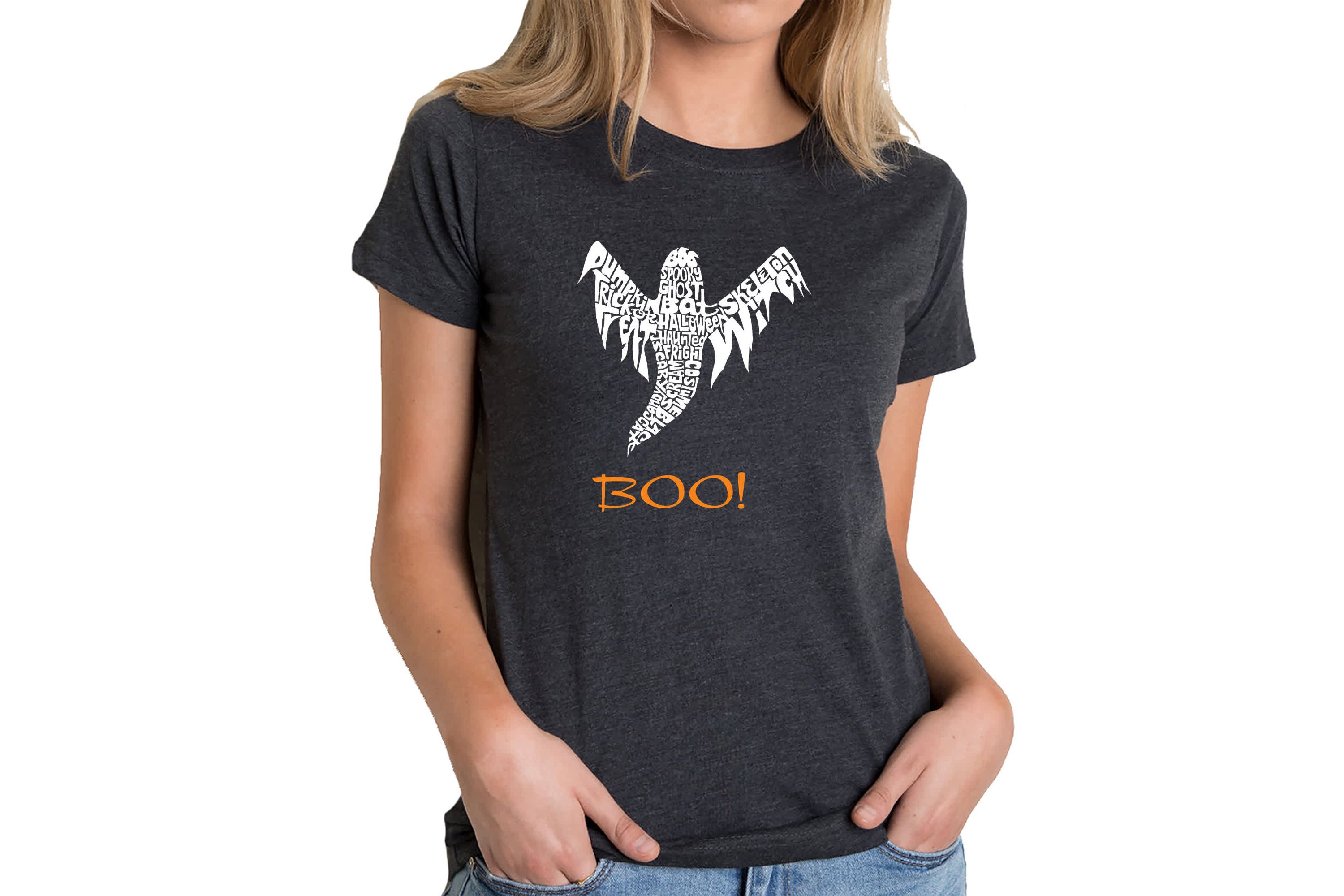 Halloween Ghost - Womens Premium Blend Word Art T-Shirt