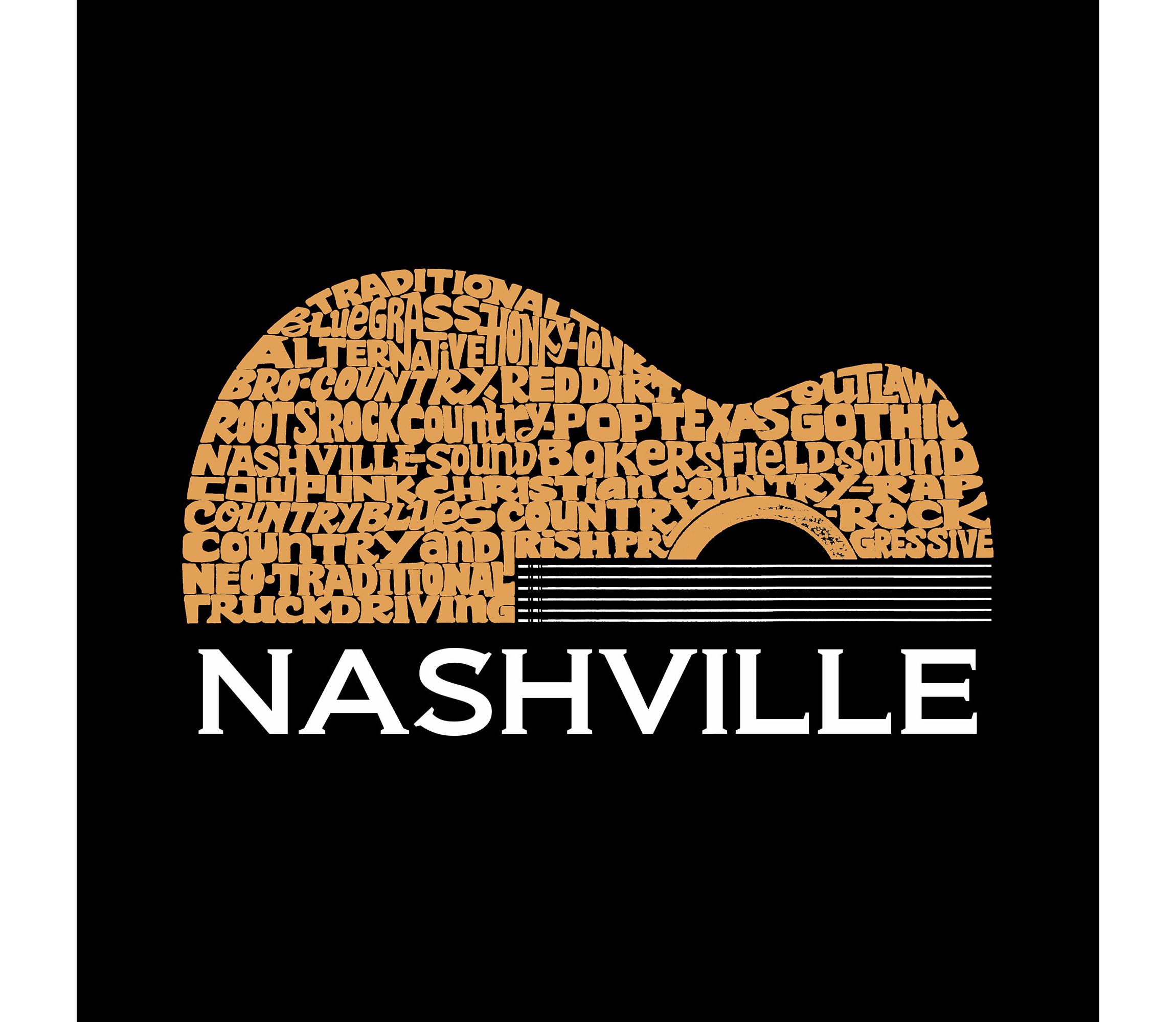 Nashville Guitar - Womens Word Art Crewneck Sweatshirt