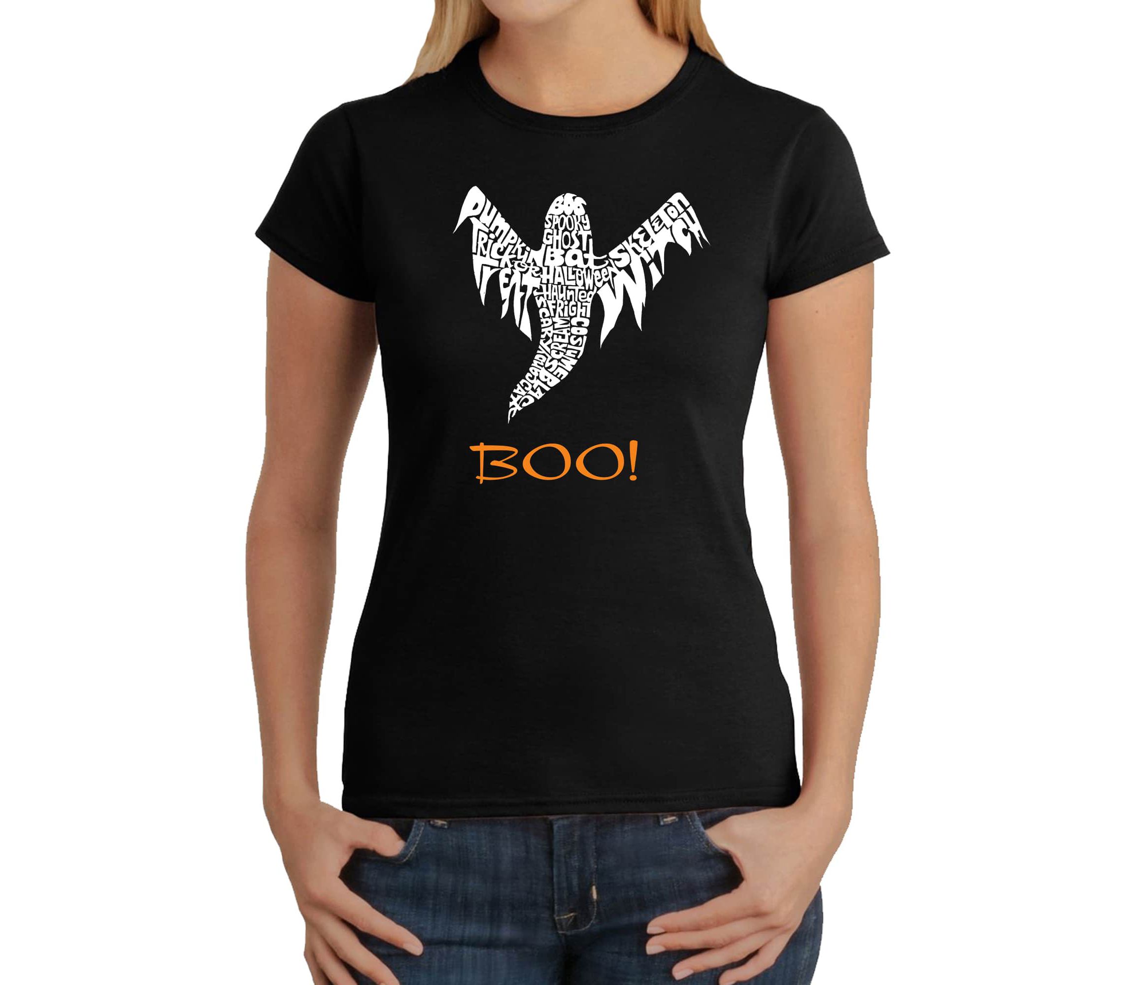 Halloween Ghost - Womens Word Art T-Shirt
