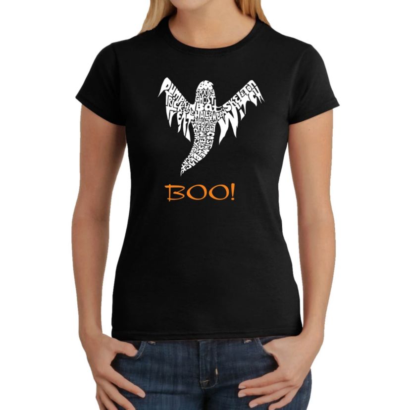 Halloween Ghost - Womens Word Art T-Shirt