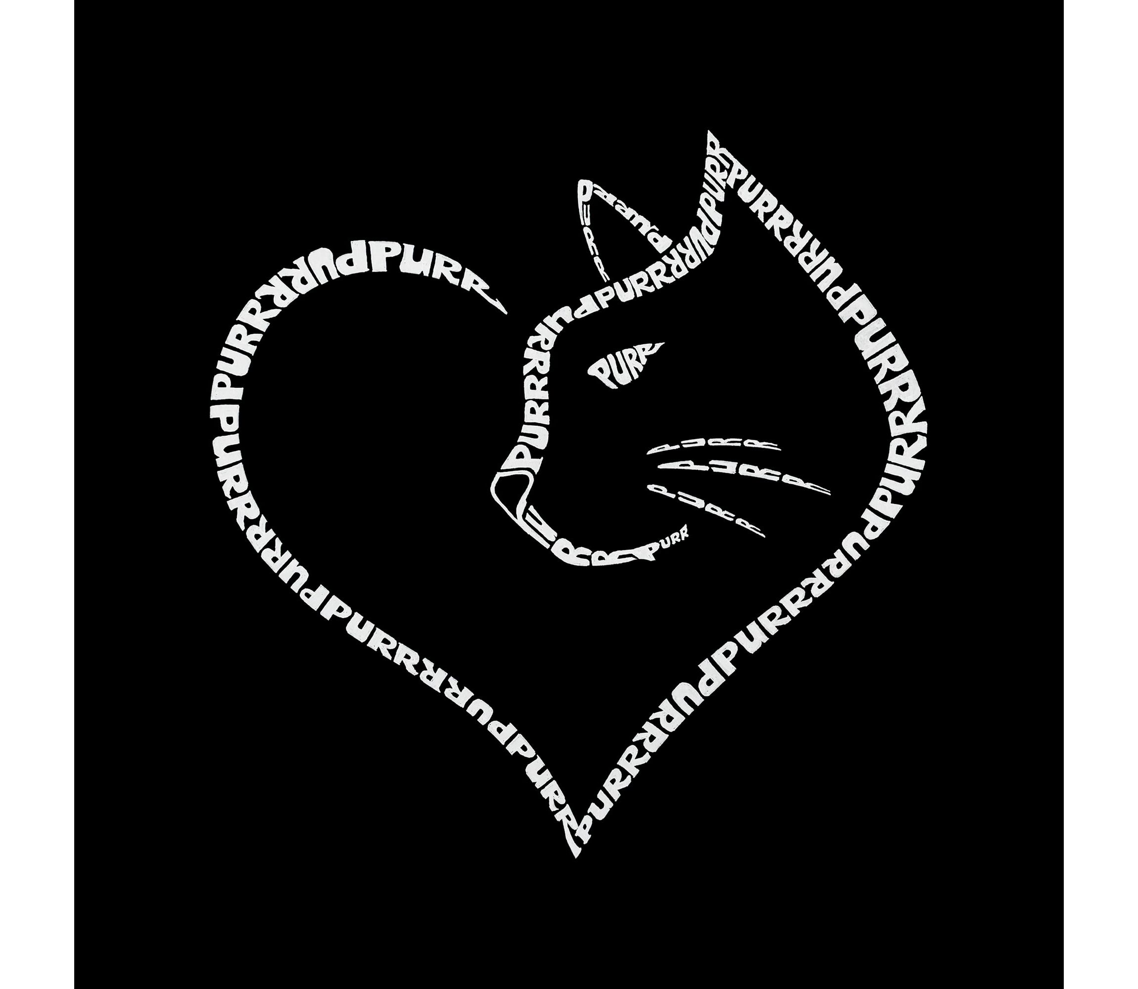 Cat Heart - Womens Word Art Crewneck Sweatshirt