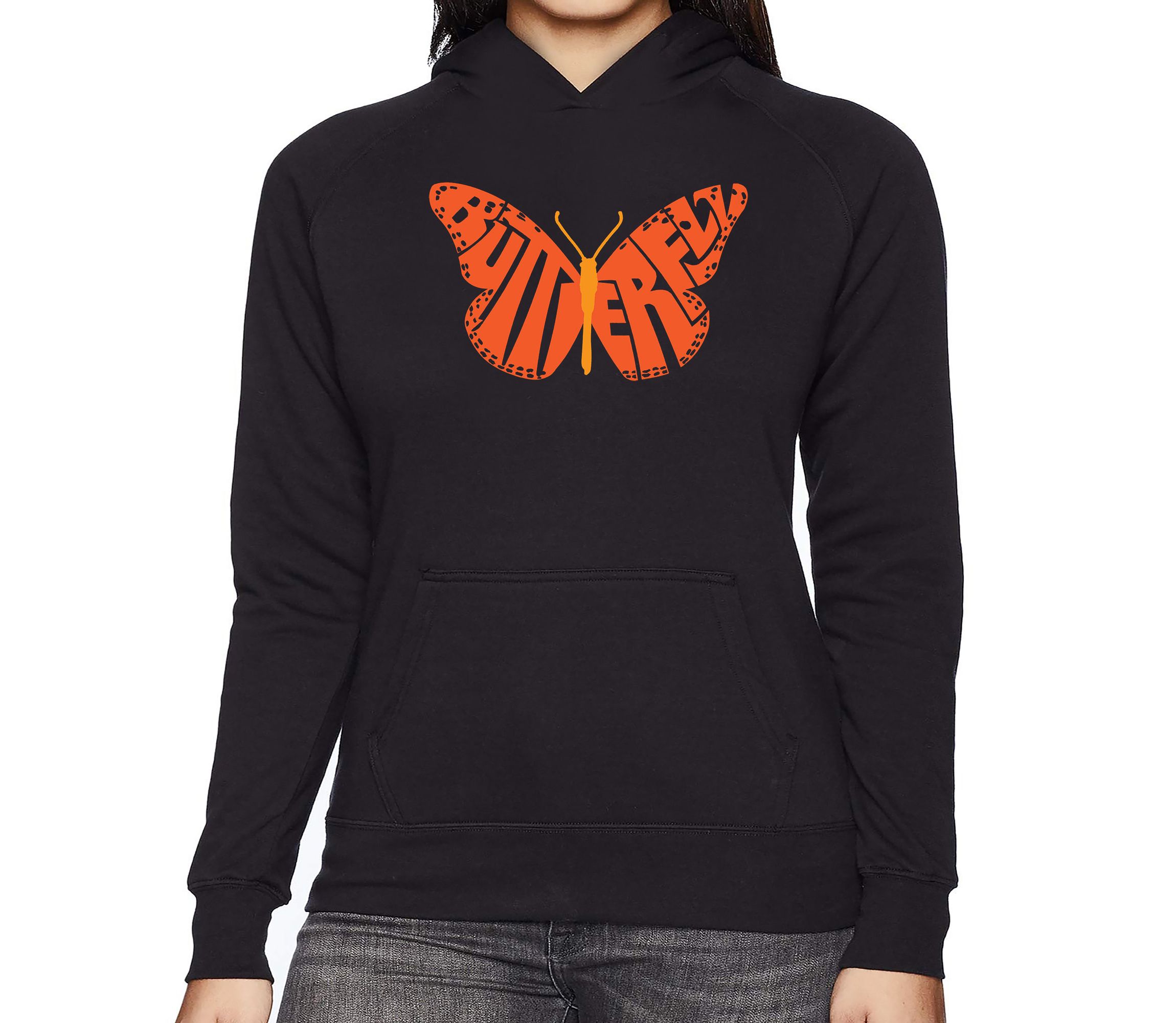 Butterfly - Womens Word Art Hooded Sweatshirt