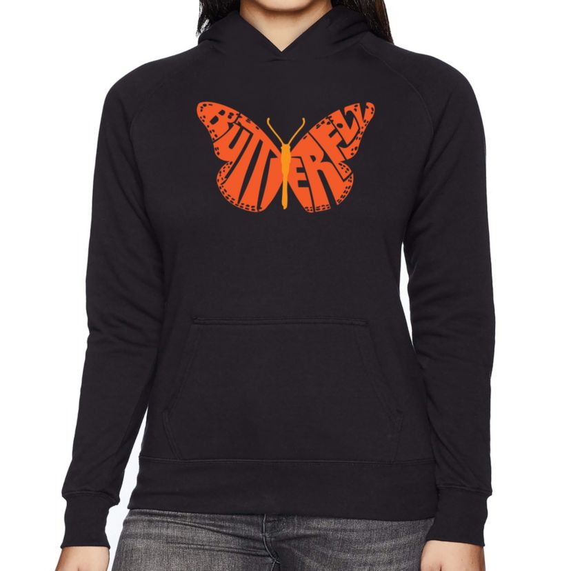 Butterfly - Womens Word Art Hooded Sweatshirt