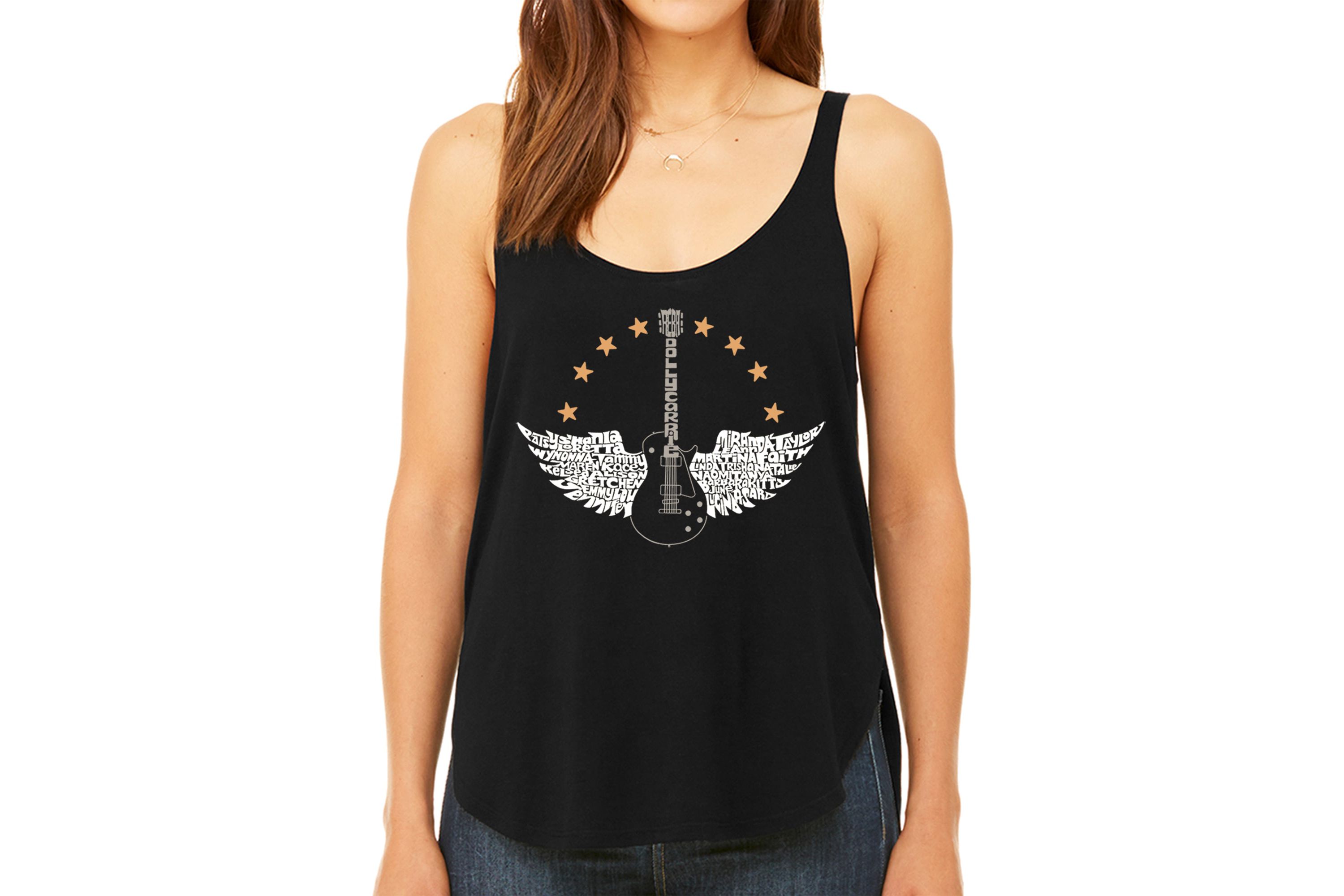 Country Female Singers - Womens Premium Word Art Flowy Tank Top