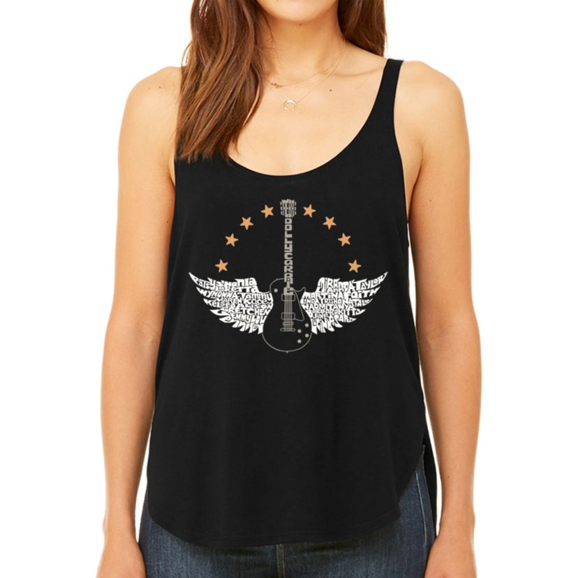 Country Female Singers - Womens Premium Word Art Flowy Tank Top
