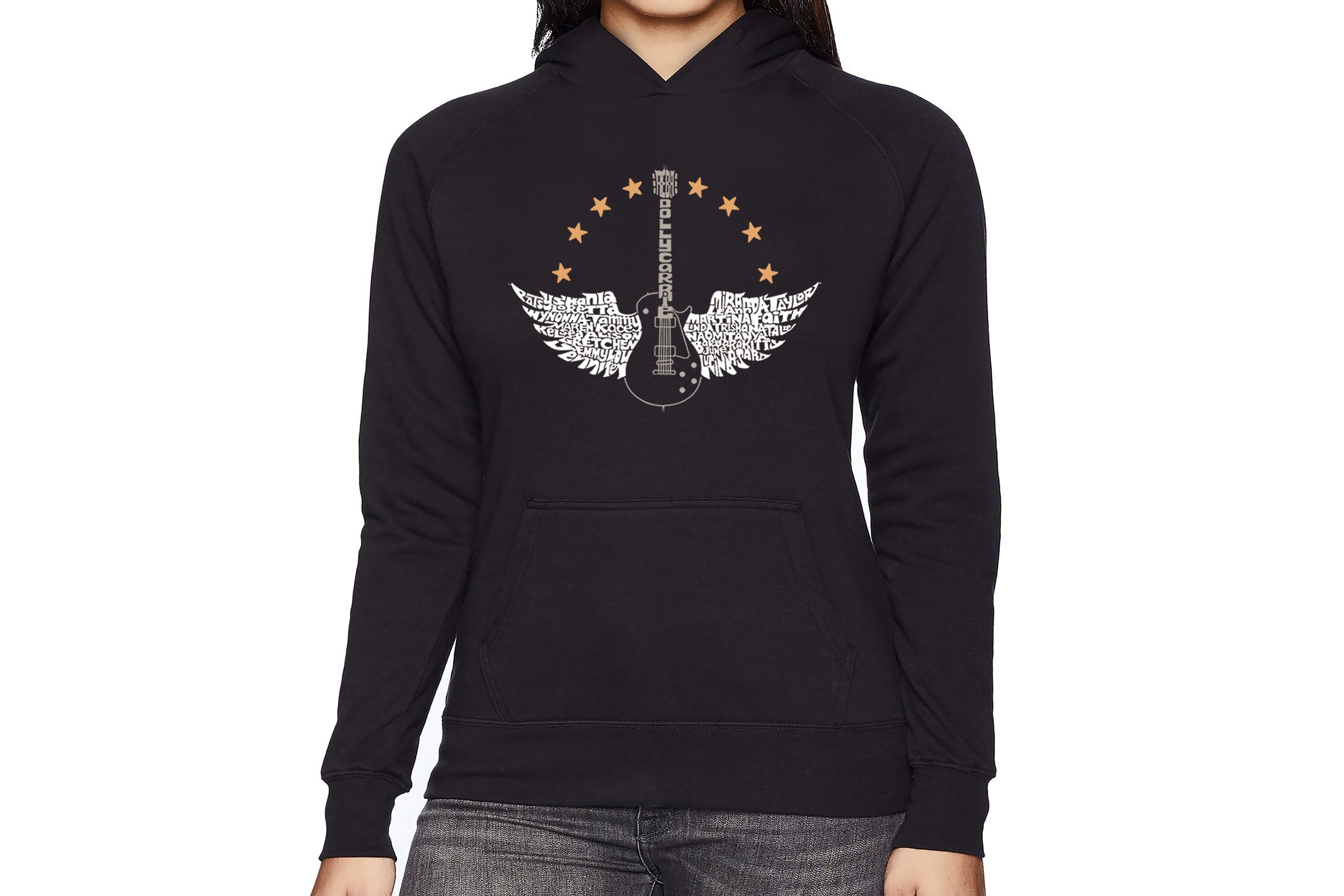 Country Female Singers - Womens Word Art Hooded Sweatshirt