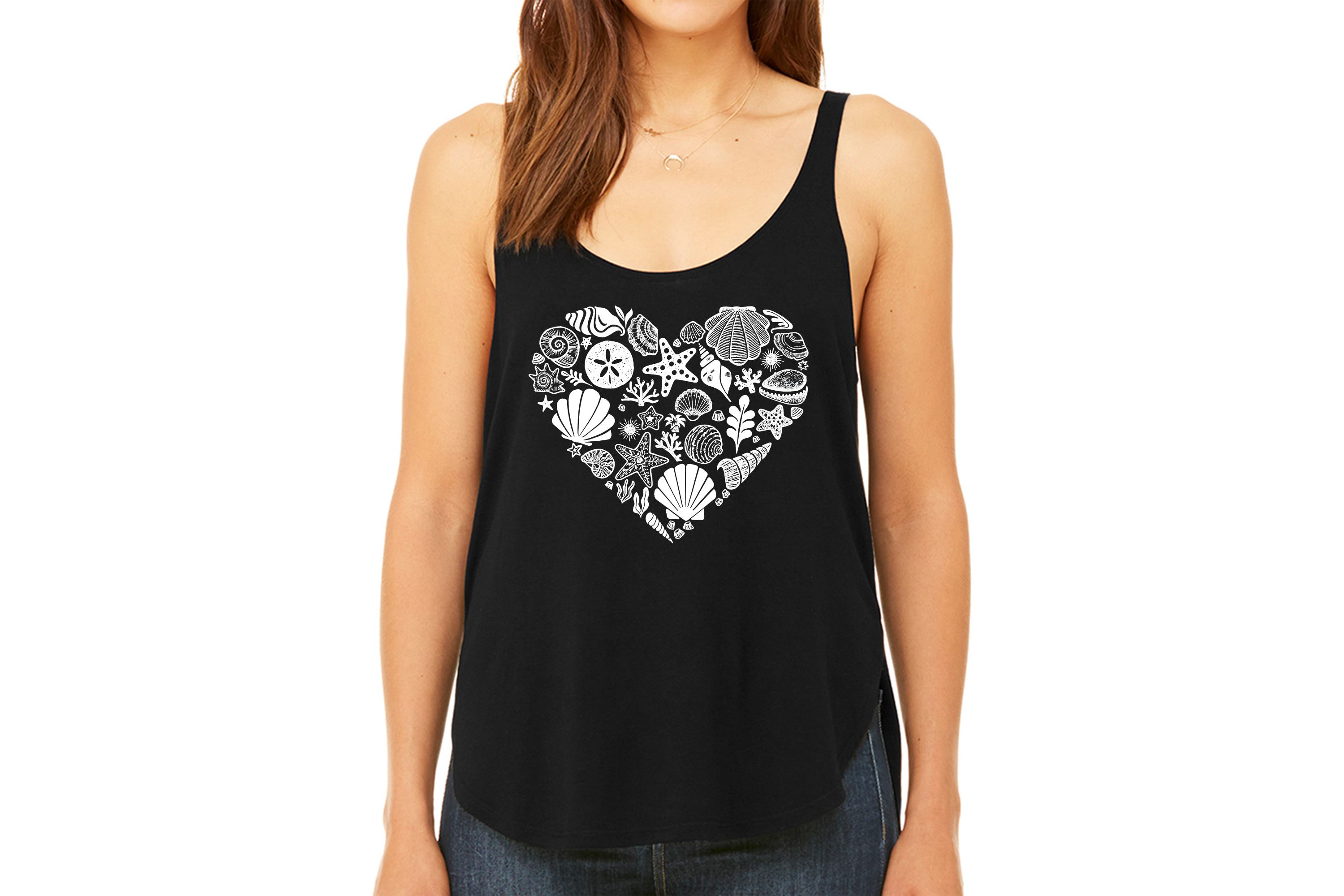 Sea Shells - Womens Premium Word Art Flowy Tank Top