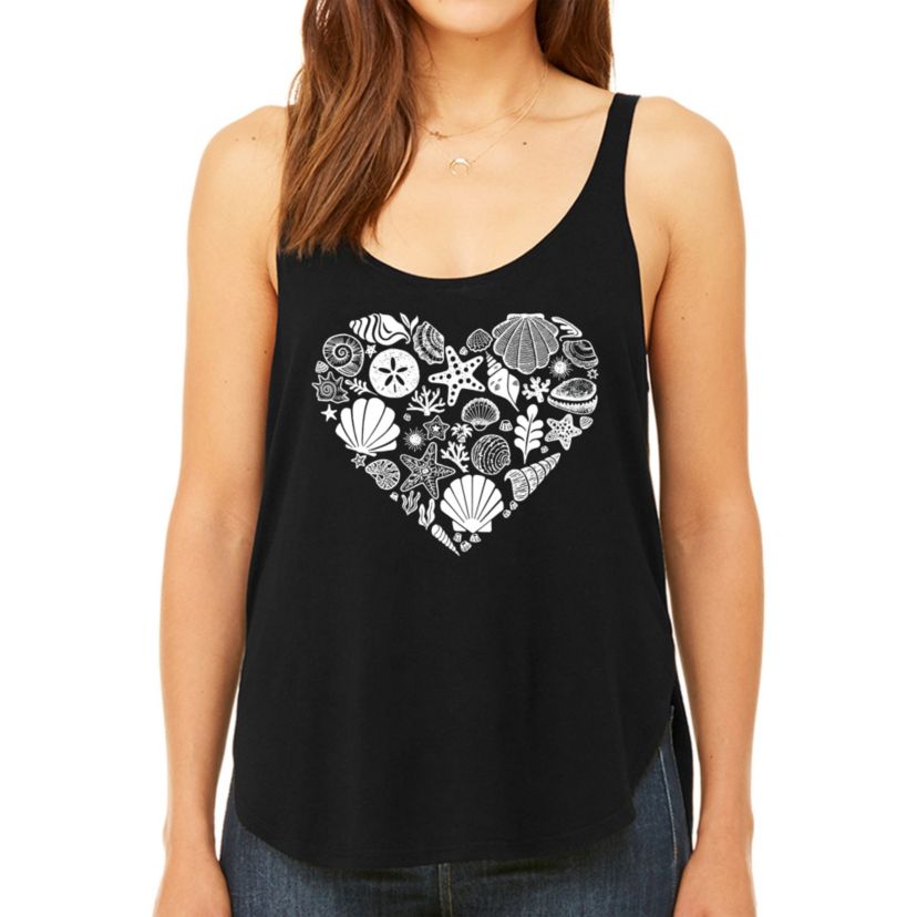 Sea Shells - Womens Premium Word Art Flowy Tank Top